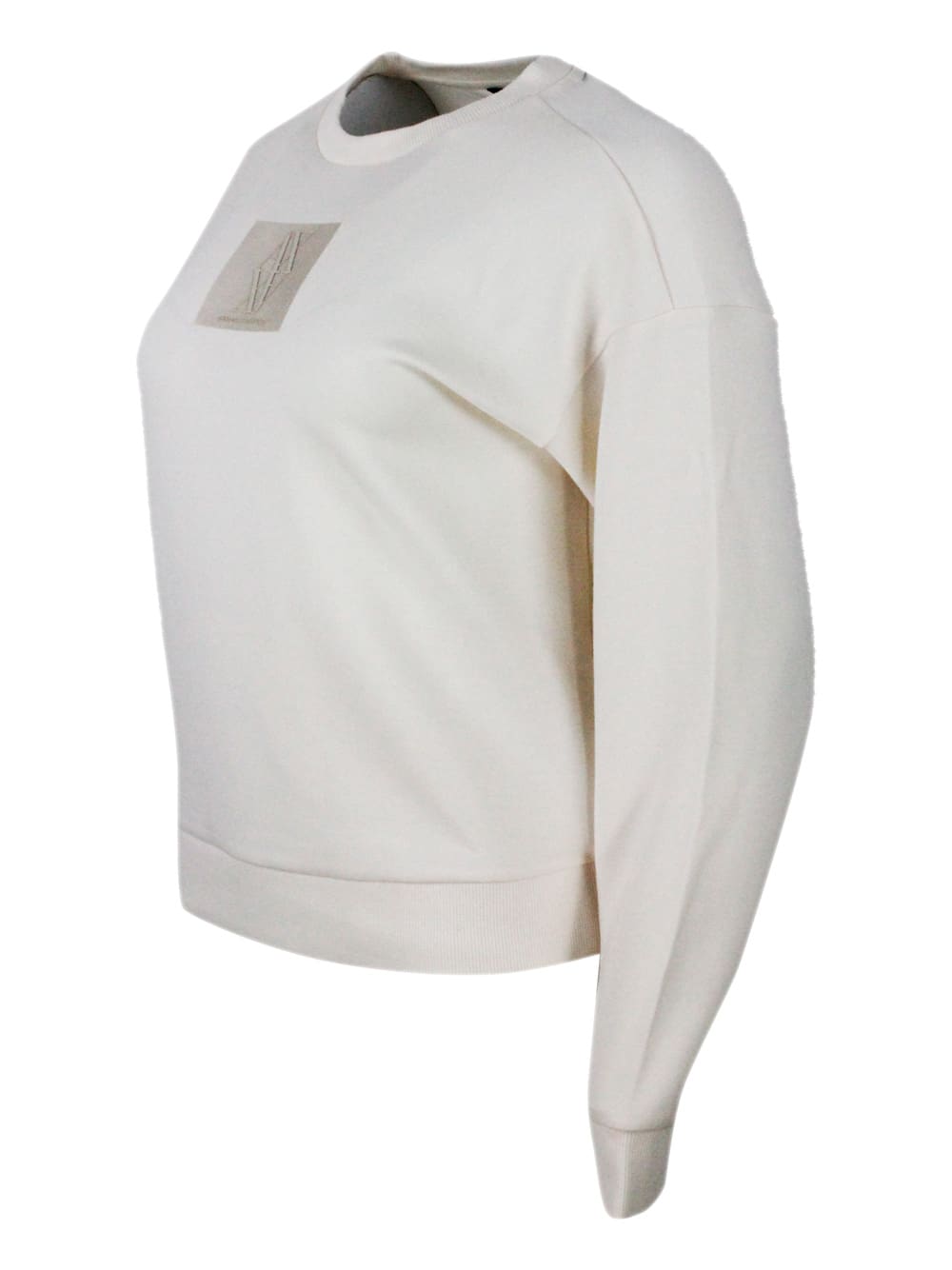 Shop Armani Exchange Sweater In Cream