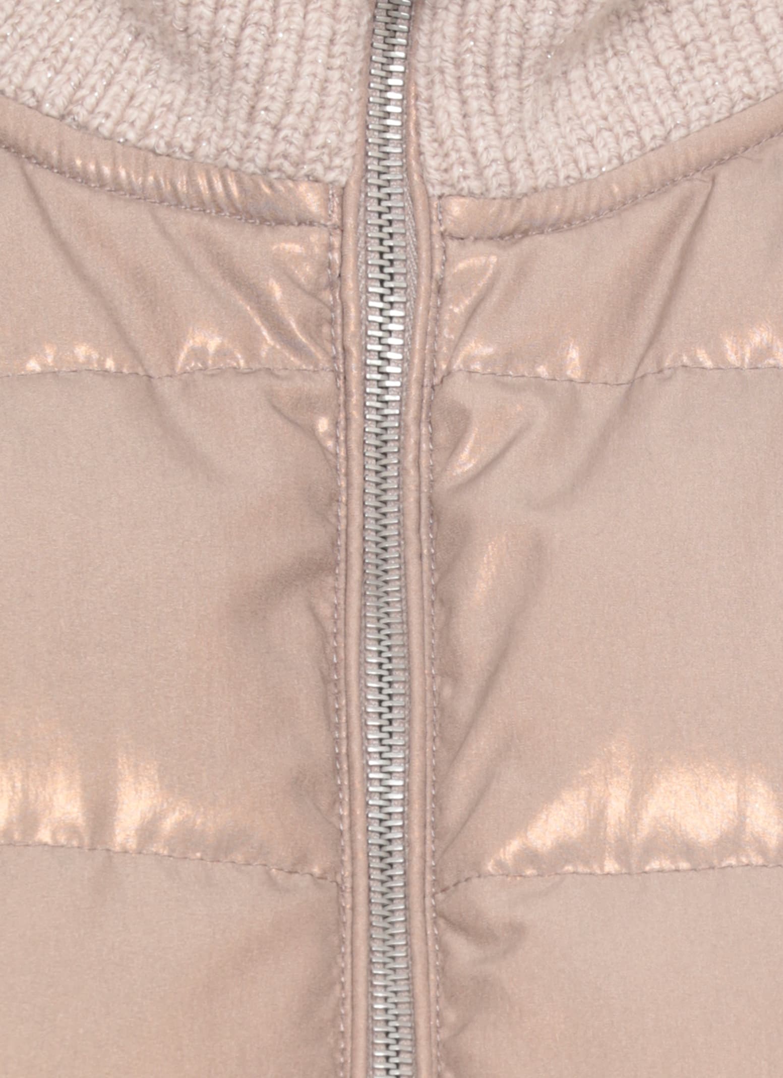 Peserico Lurex Tricot Vest In Neutral