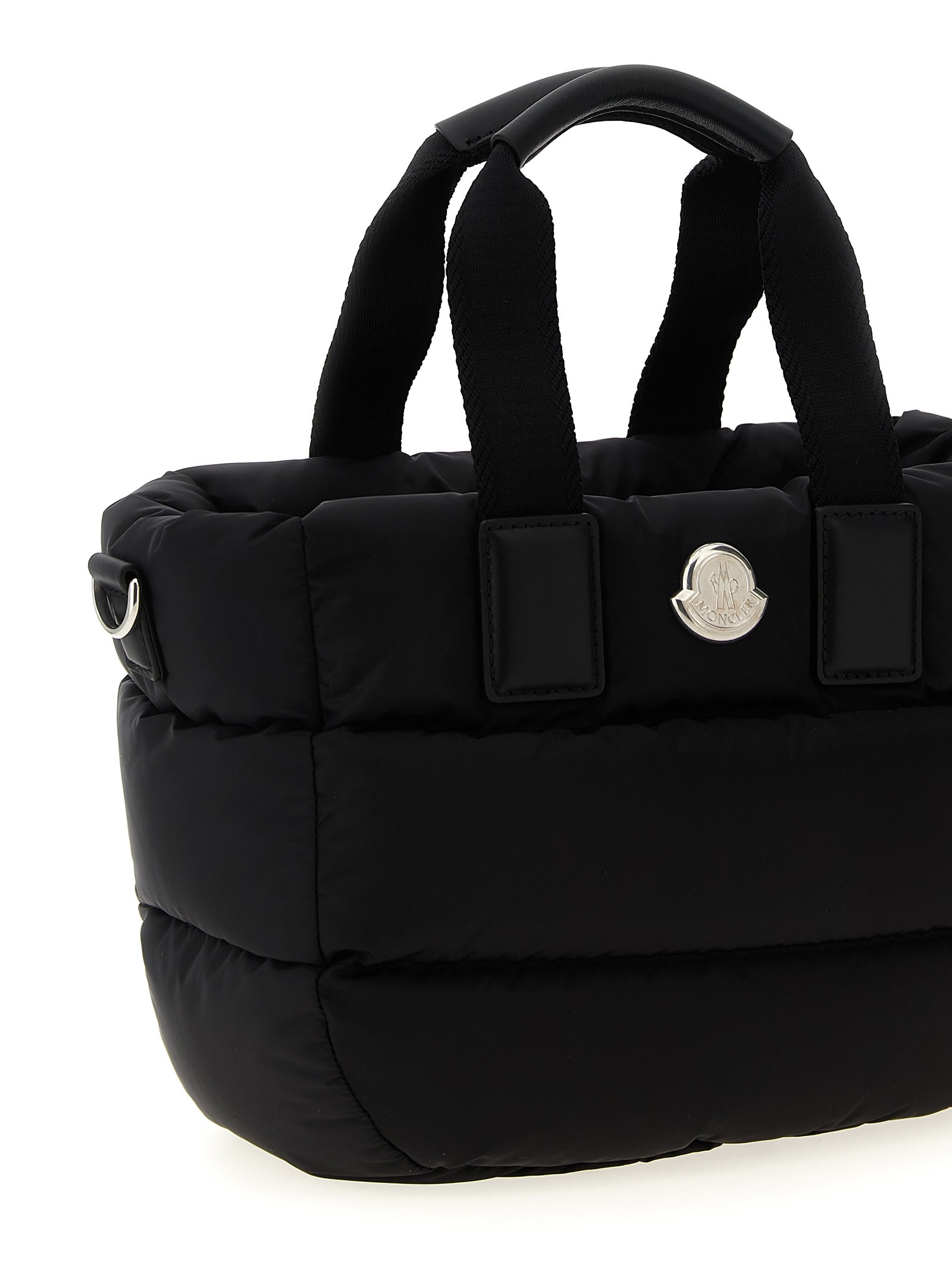 Moncler Borsa A Mano Caradoc Mini In Tessuto Nero Donna In Black
