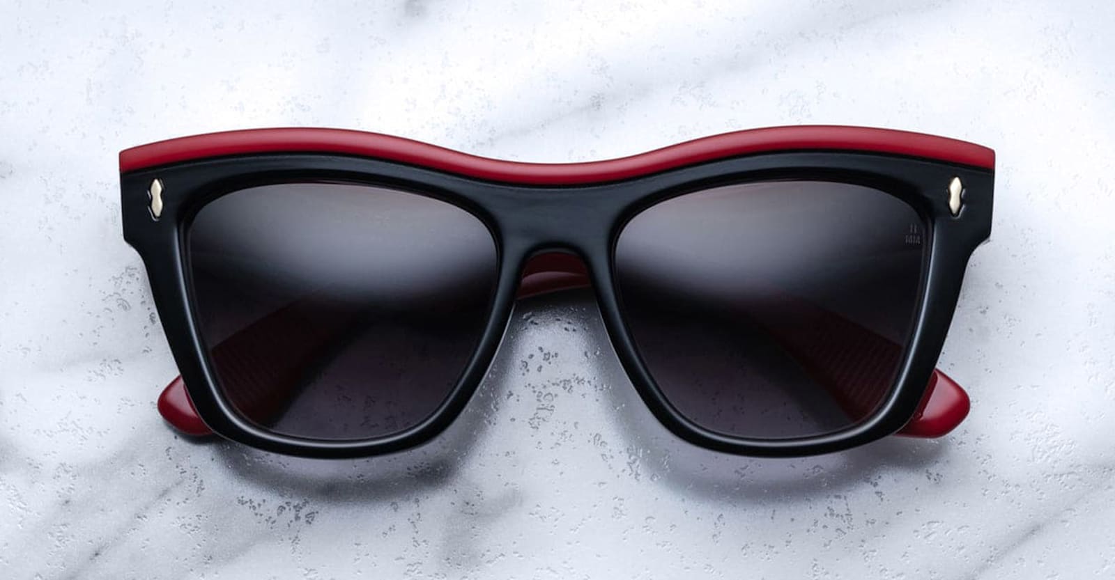 Shop Jacques Marie Mage Gordon - Nighftfall Sunglasses In Black/red