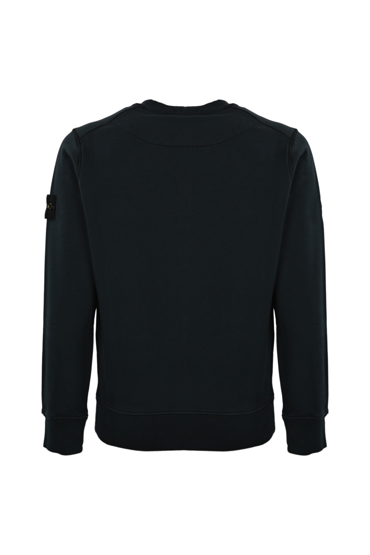 Shop Stone Island Cotton Sweatshirt 63051 In Navy Blue