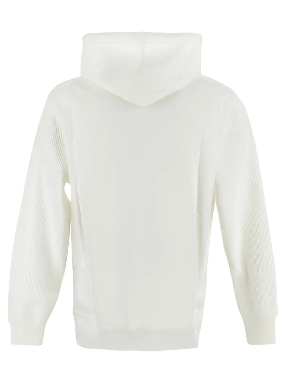 Shop Brunello Cucinelli Knitted Hoodie In White