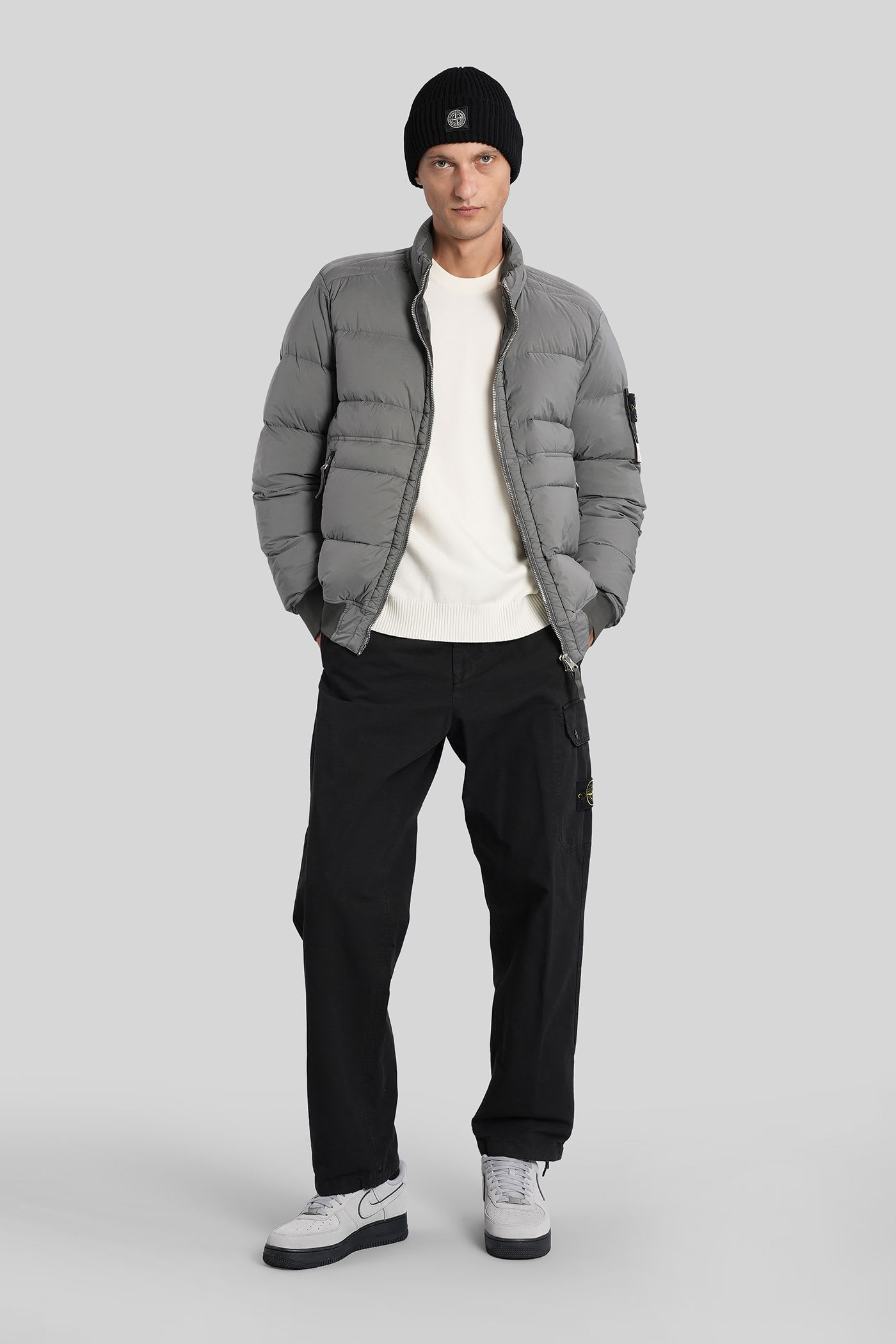 Stone Island Down Jacket Seamless Tunnel Nylon Down-tc In Gray