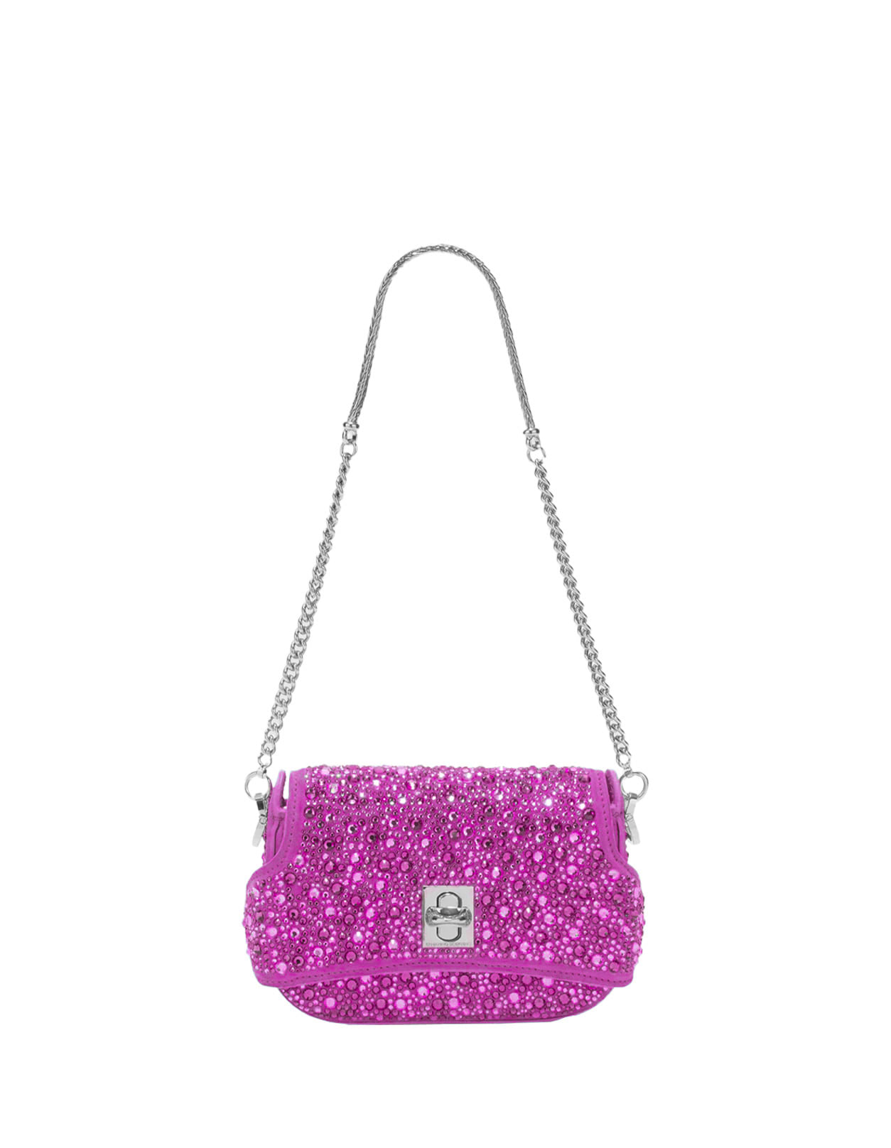 Fuchsia Audrey Bag With Crystals
