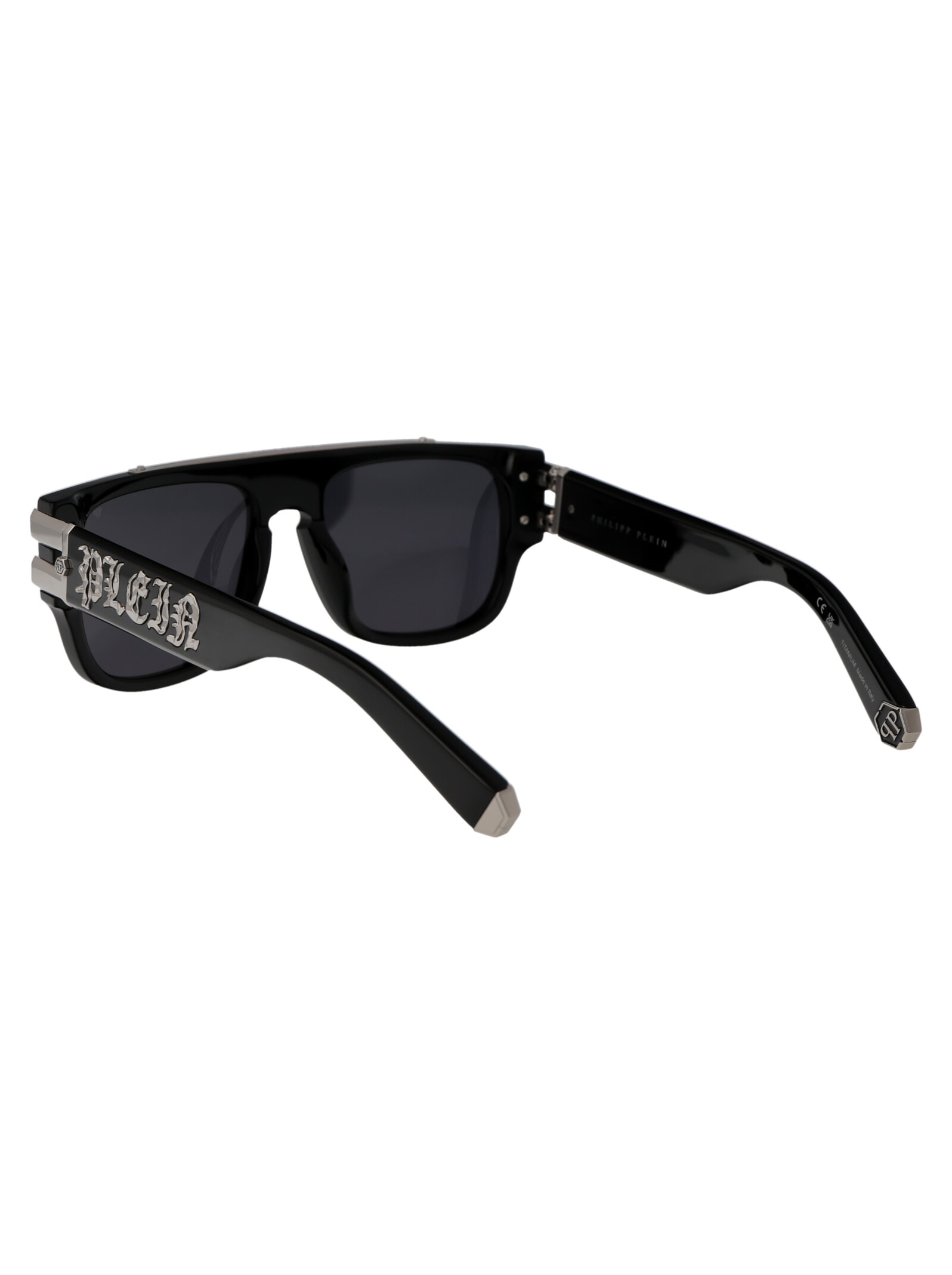 Shop Philipp Plein Spp011x Sunglasses In 0700 Black