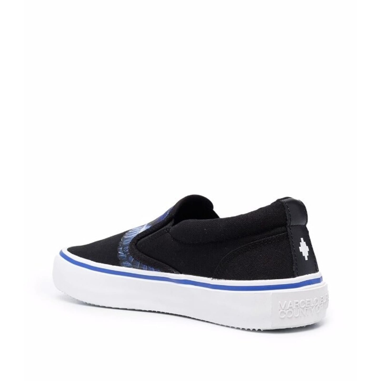 Marcelo Burlon County Of Milan Black Fabric Slip-on Loafer In Black
