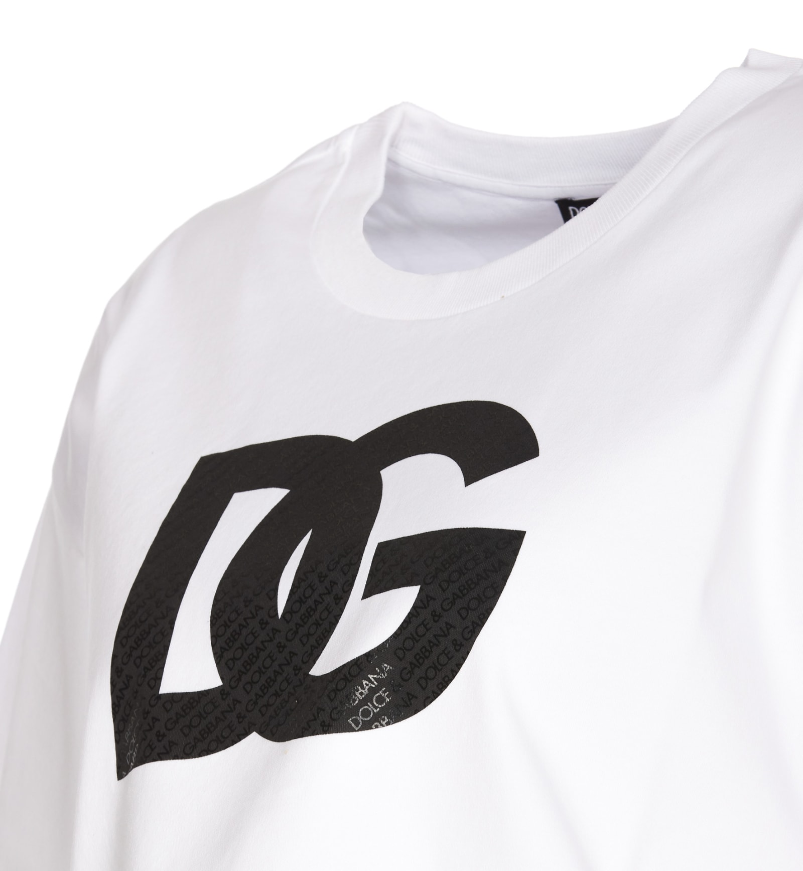 Shop Dolce & Gabbana Cropped Logo T-shirt In White