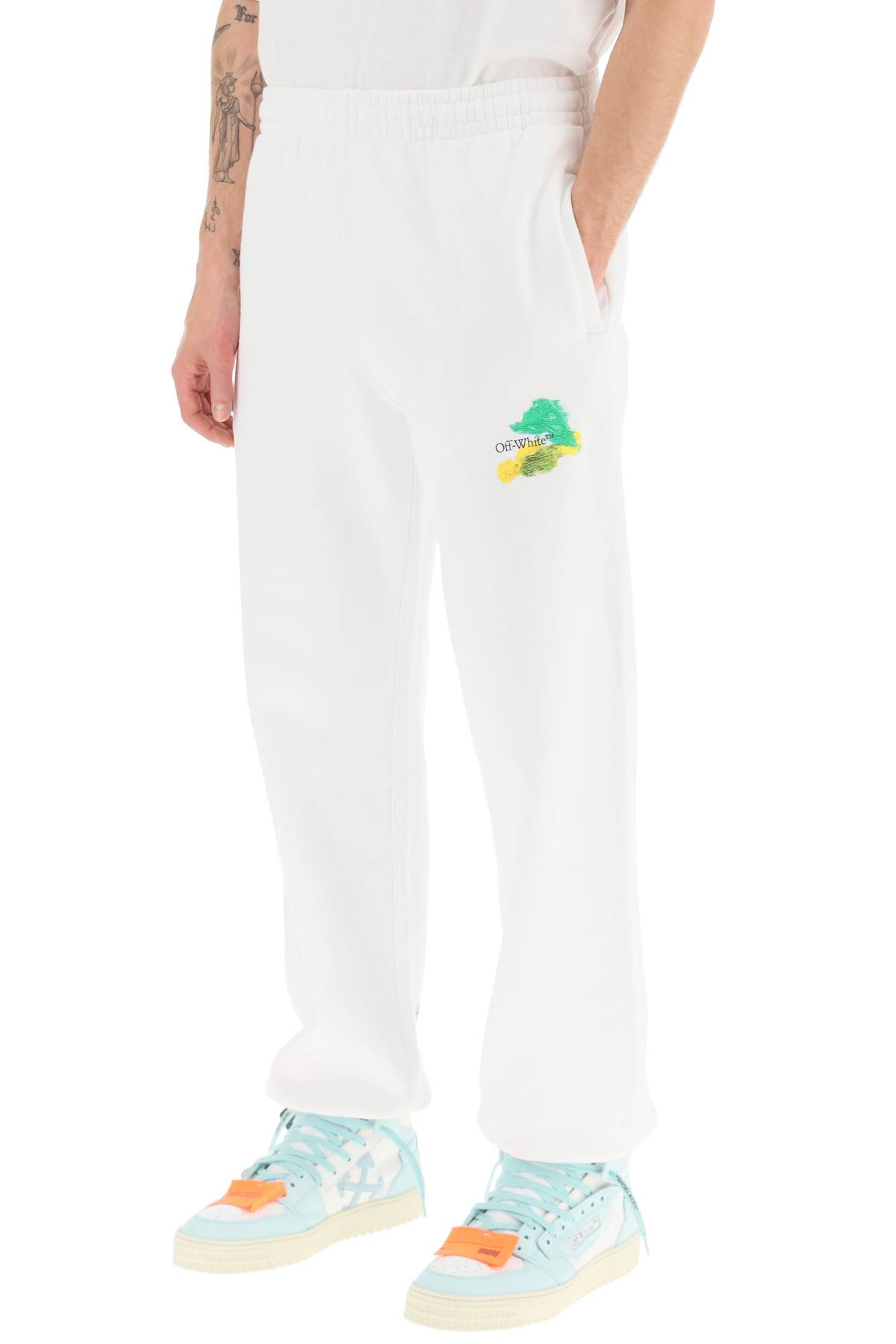 Shop Off-white Brush Arrow Sweatpants In White Multi (white)