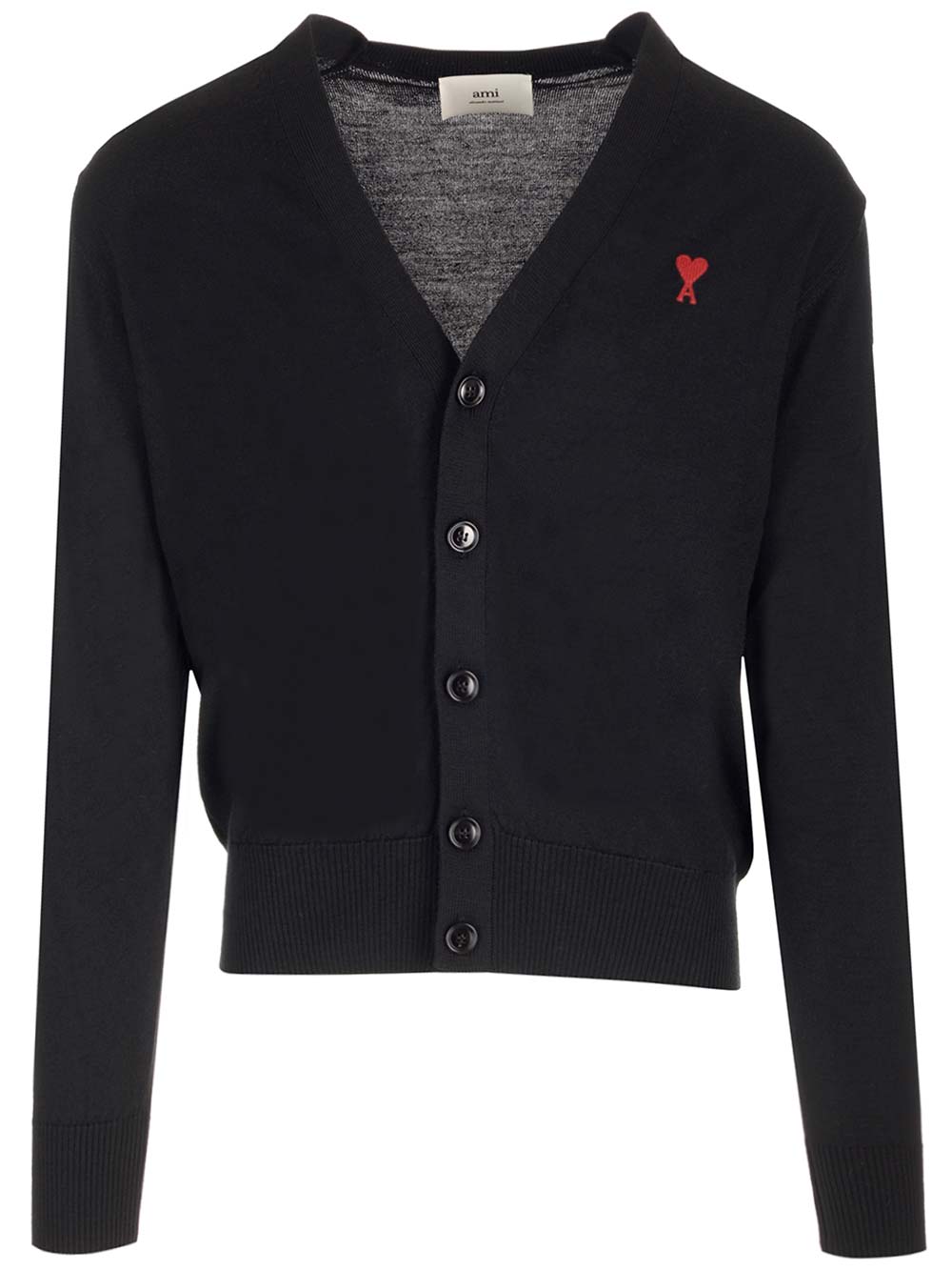 Shop Ami Alexandre Mattiussi Black Wool Cardigan