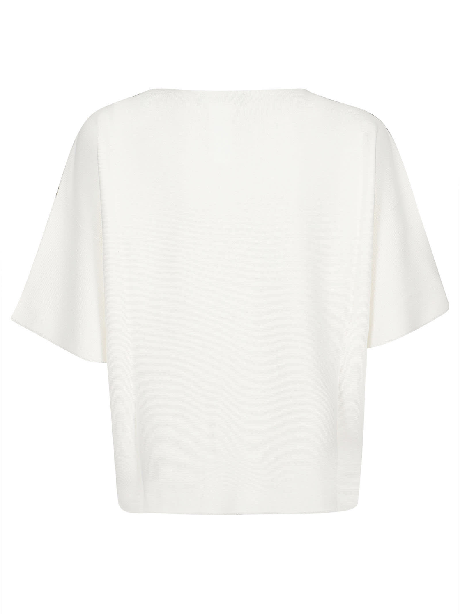 Shop Fabiana Filippi Short Sleeve Sweater In Bianco