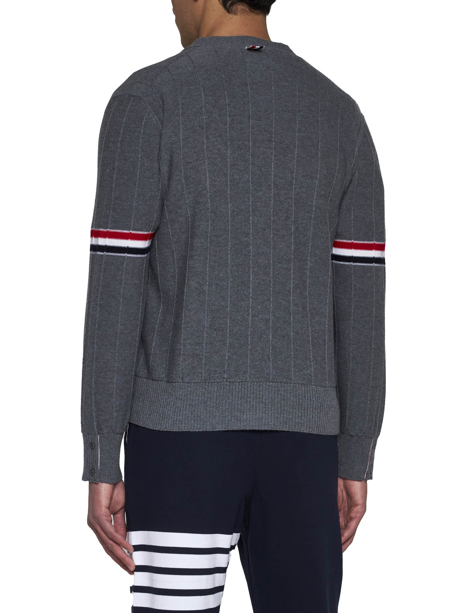 Shop Thom Browne Cardigan In Med Grey