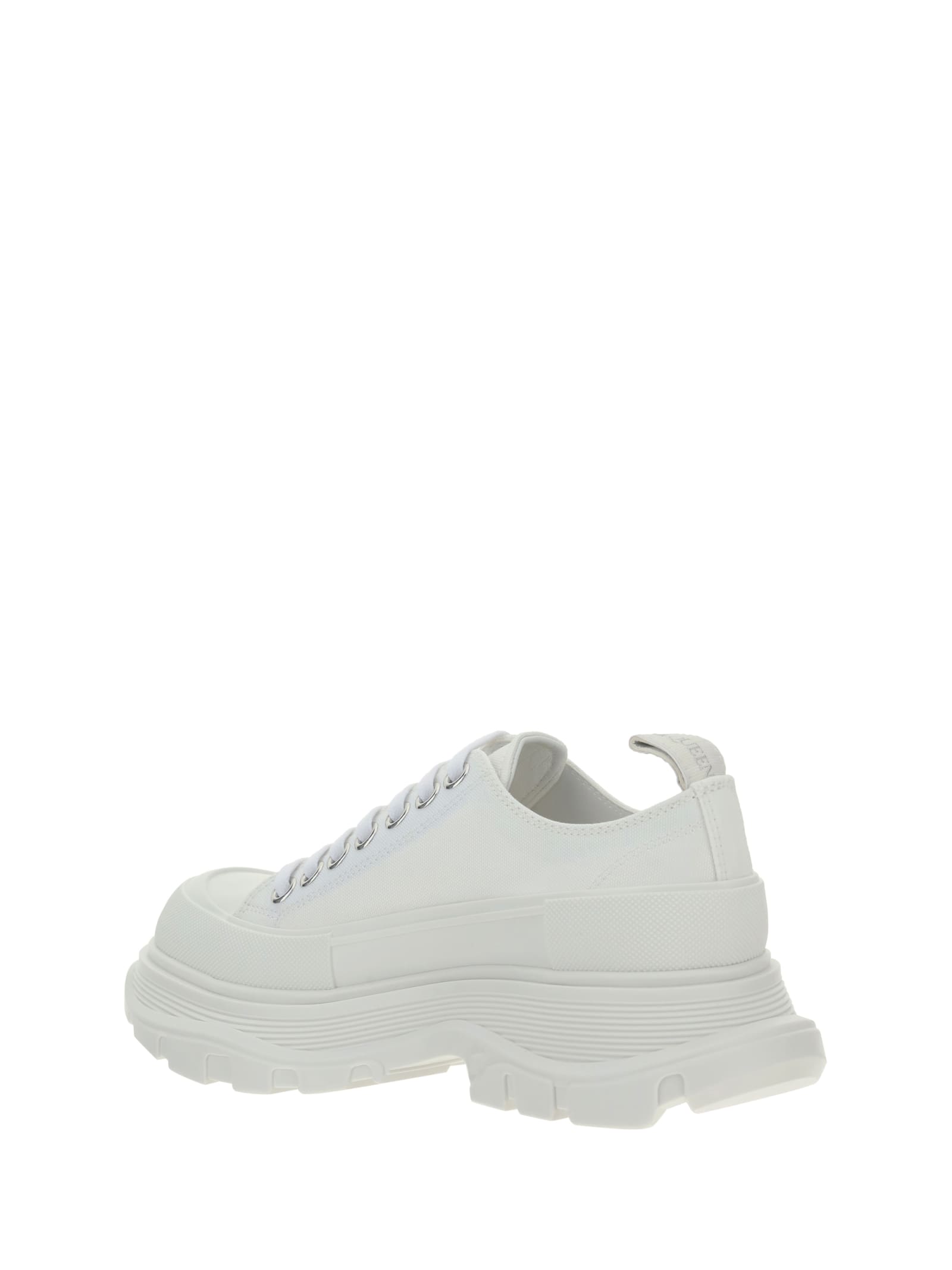 Shop Alexander Mcqueen Tread Slick Sneakers In White/white