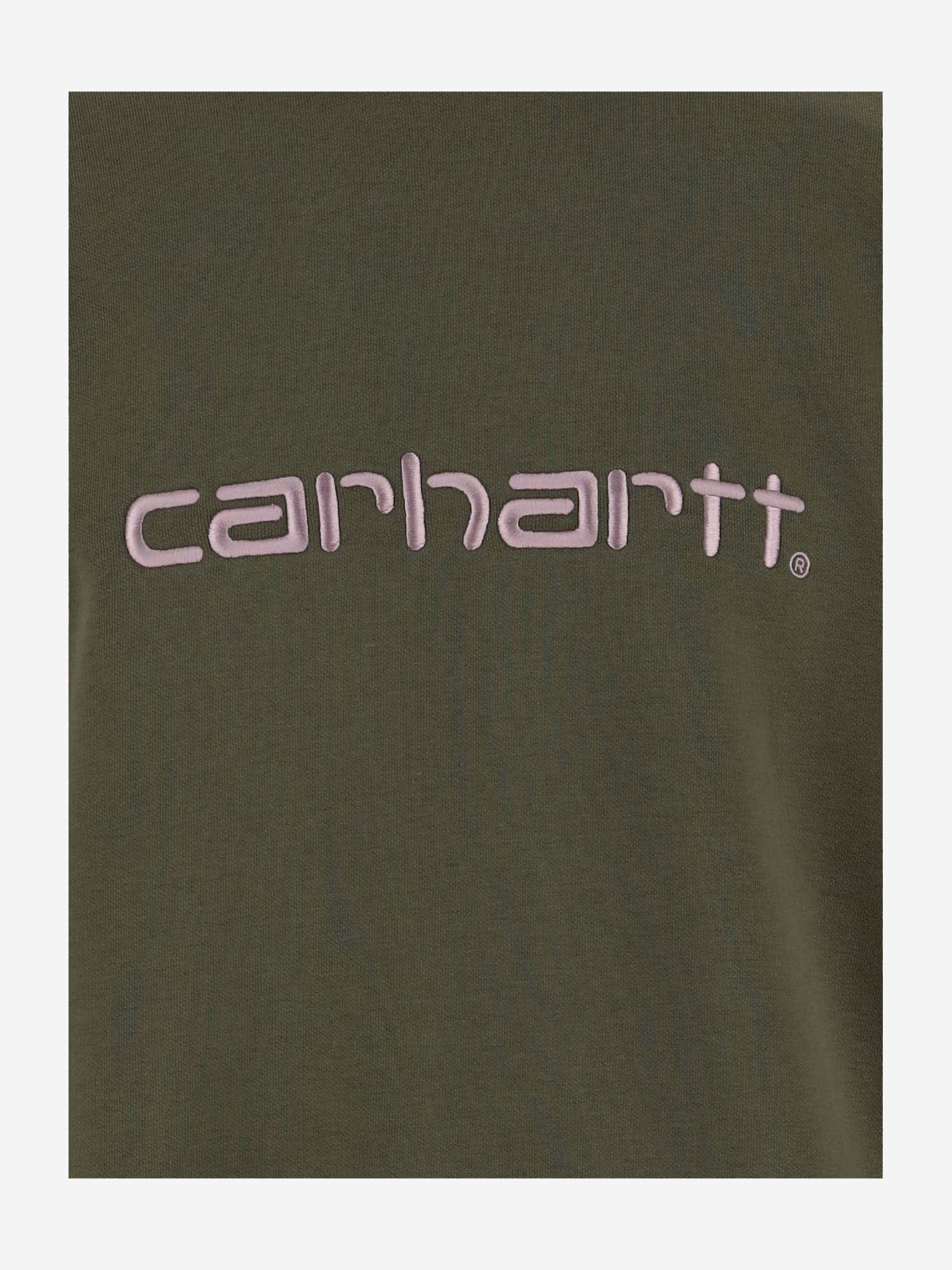 Shop Carhartt Cotton Blend Sweatshirt With Logo In Verde