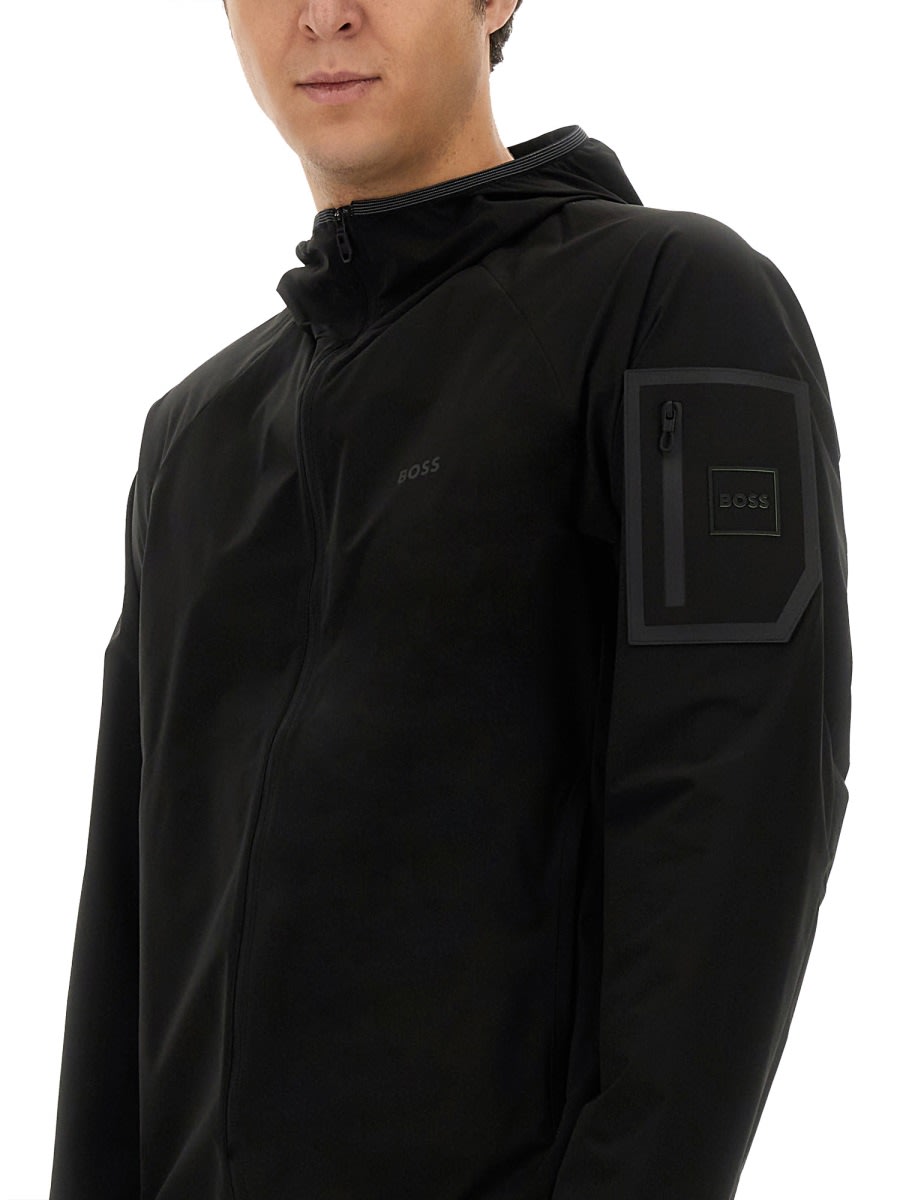 Shop Hugo Boss Jacket With Logo In Black