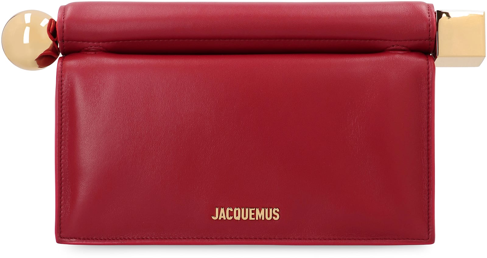 Jacquemus Square Leather Pouch In Red