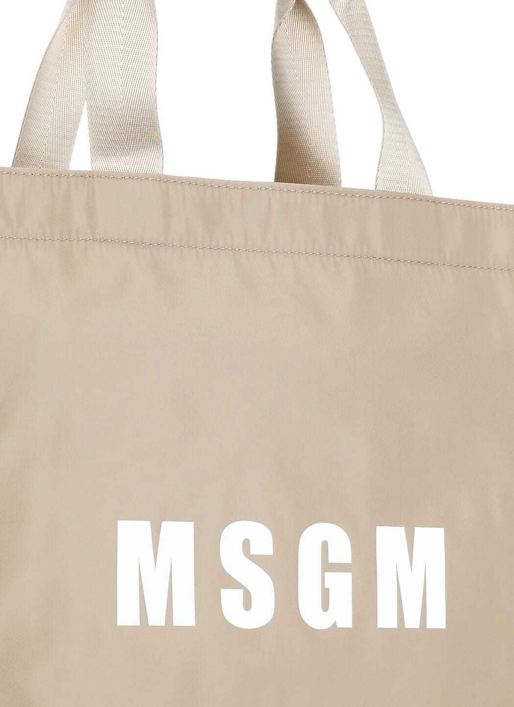 Shop Msgm Tote Shopping Bag In Beige