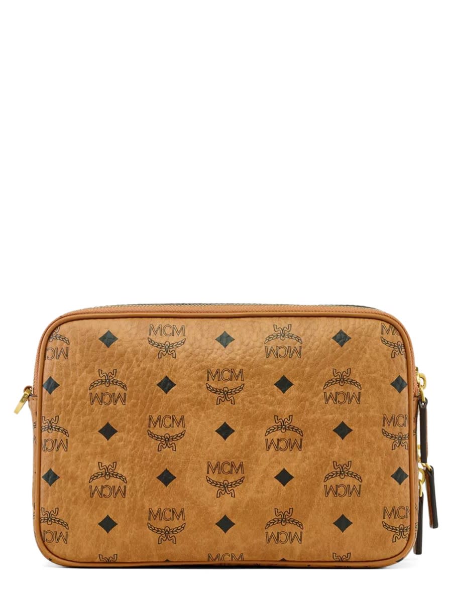 Mcm Diamond Camera Bag In Visetos In Brown