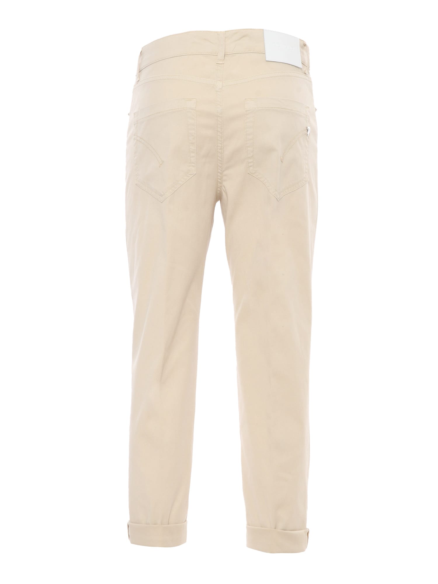 Shop Dondup Beige High-waisted Jeans In White