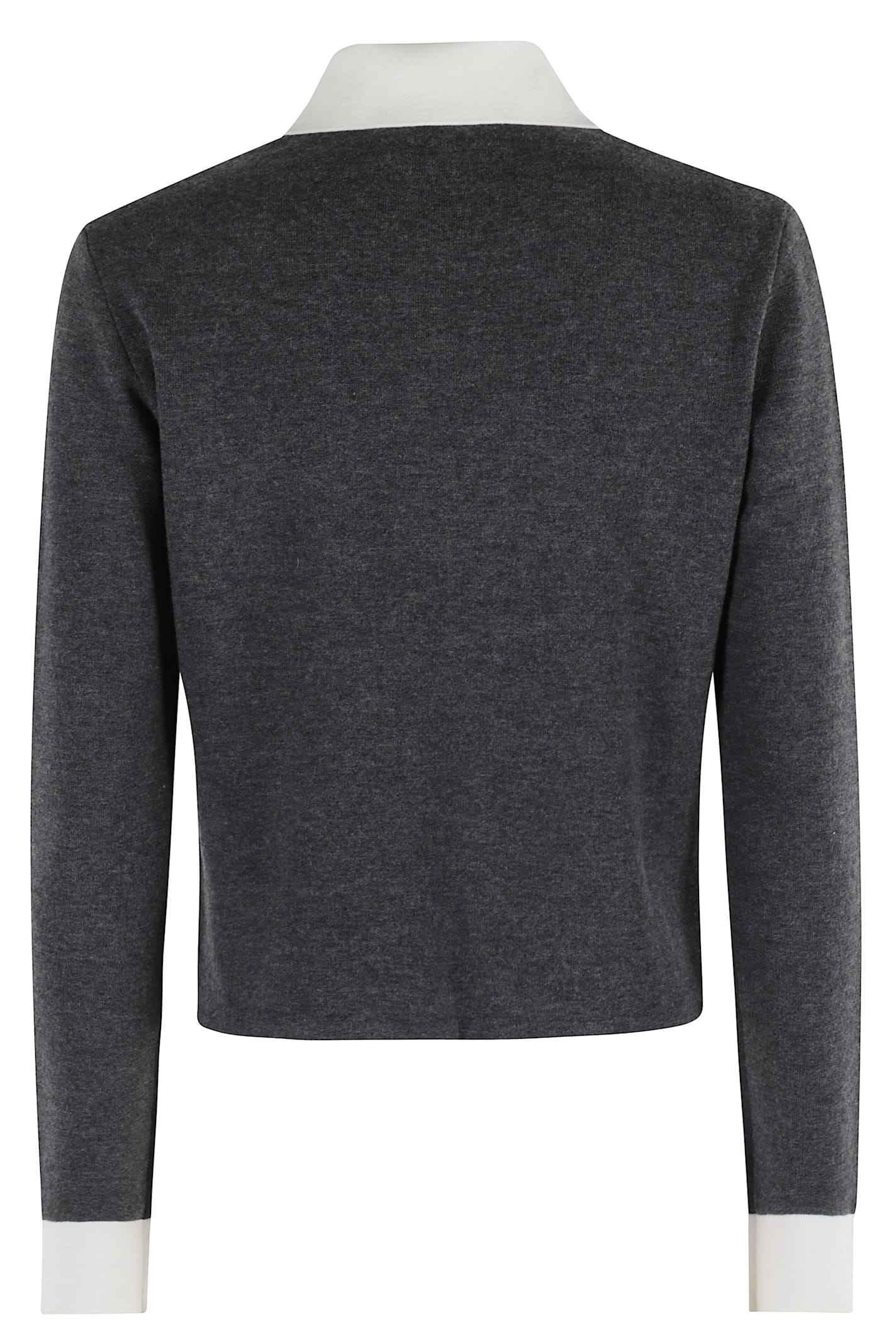 Self-portrait Contrast Collar Cardigan In Gray