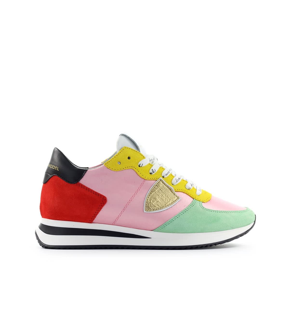 PHILIPPE MODEL TRPX SATIN POP PINK RED SNEAKER,11221964