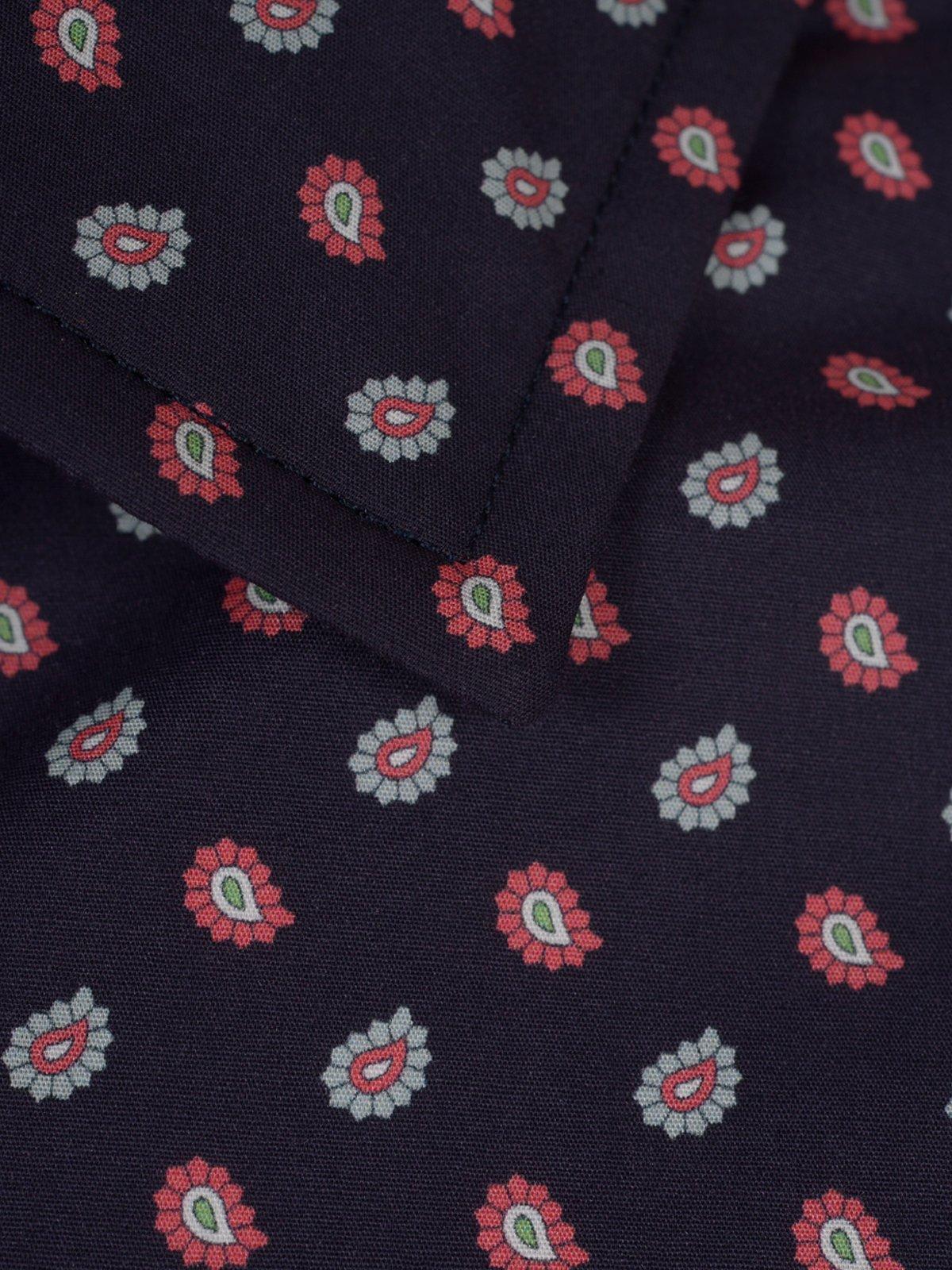 Etro Paisley-printed Stretch Shirt In Blu