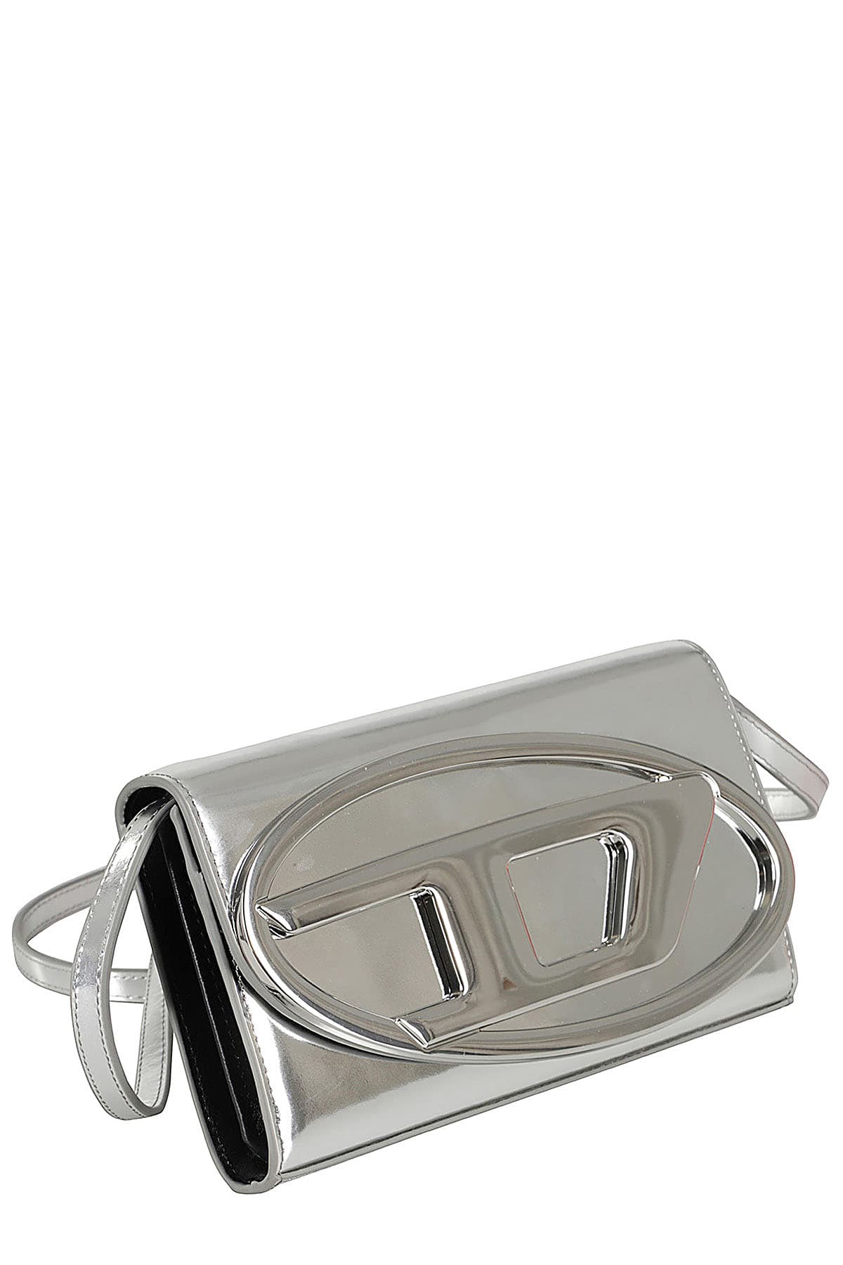 Shop Diesel 1dr Wallet Strap In Silver