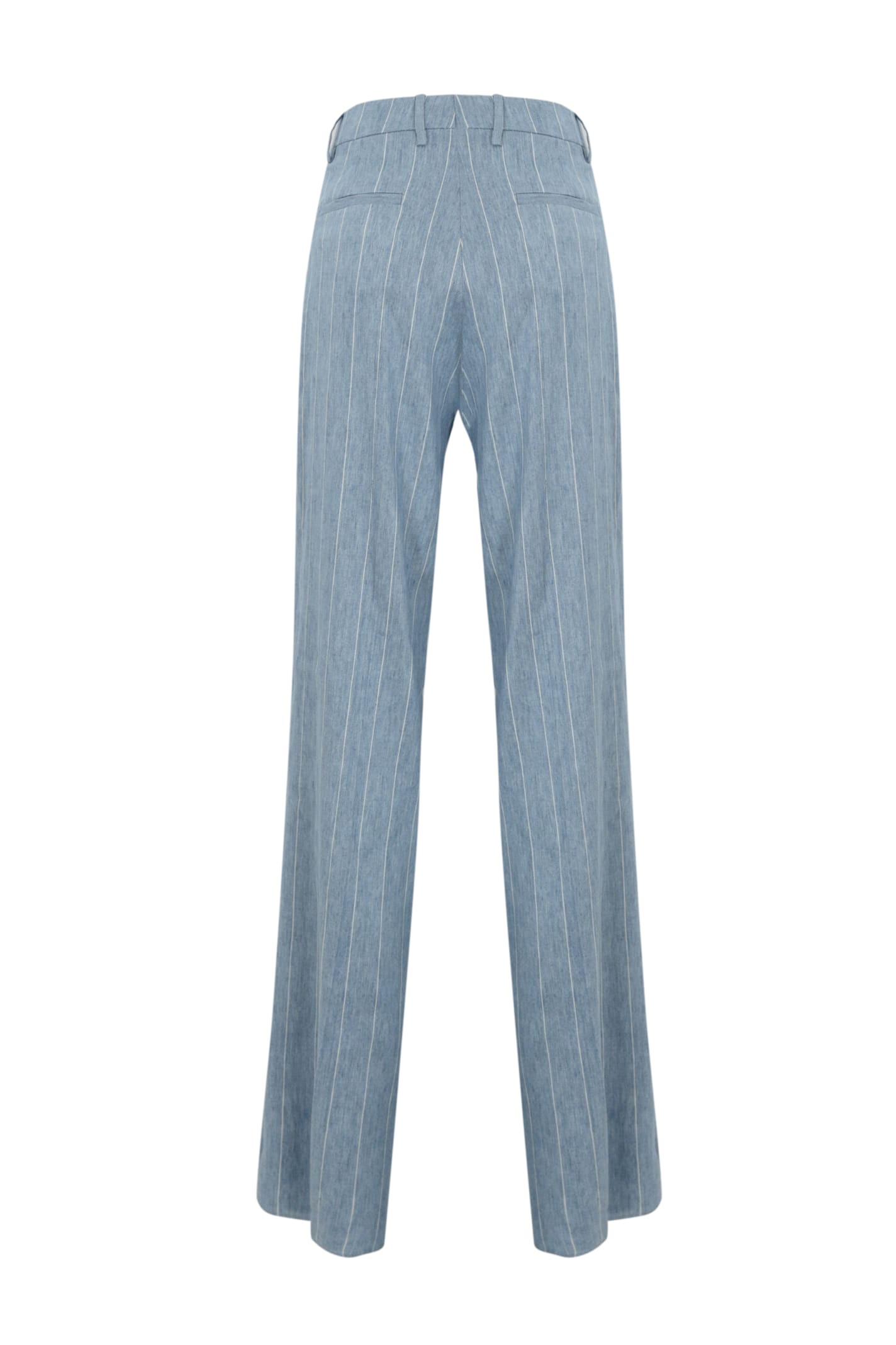 Tagliatore Ebony Trousers In Linen And Cotton In Azzurro