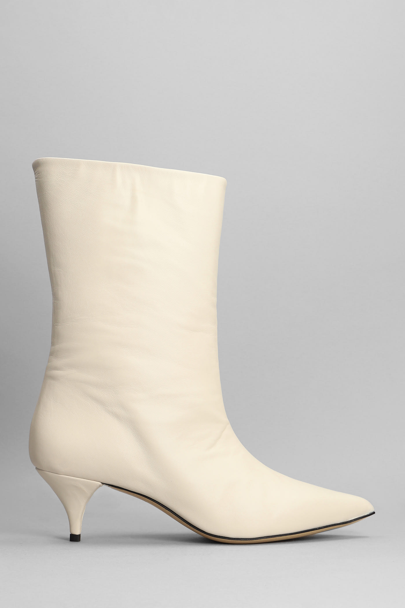 Alchimia High Heels Ankle Boots In White Leather