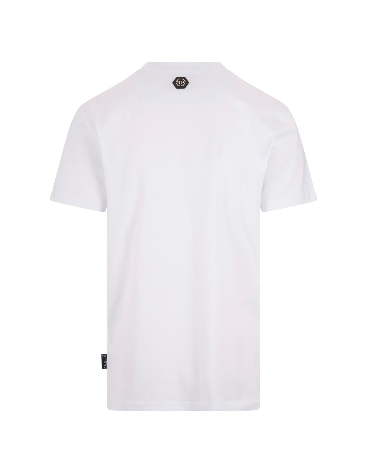 Shop Philipp Plein Skull Round Neck Ss T-shirt In White