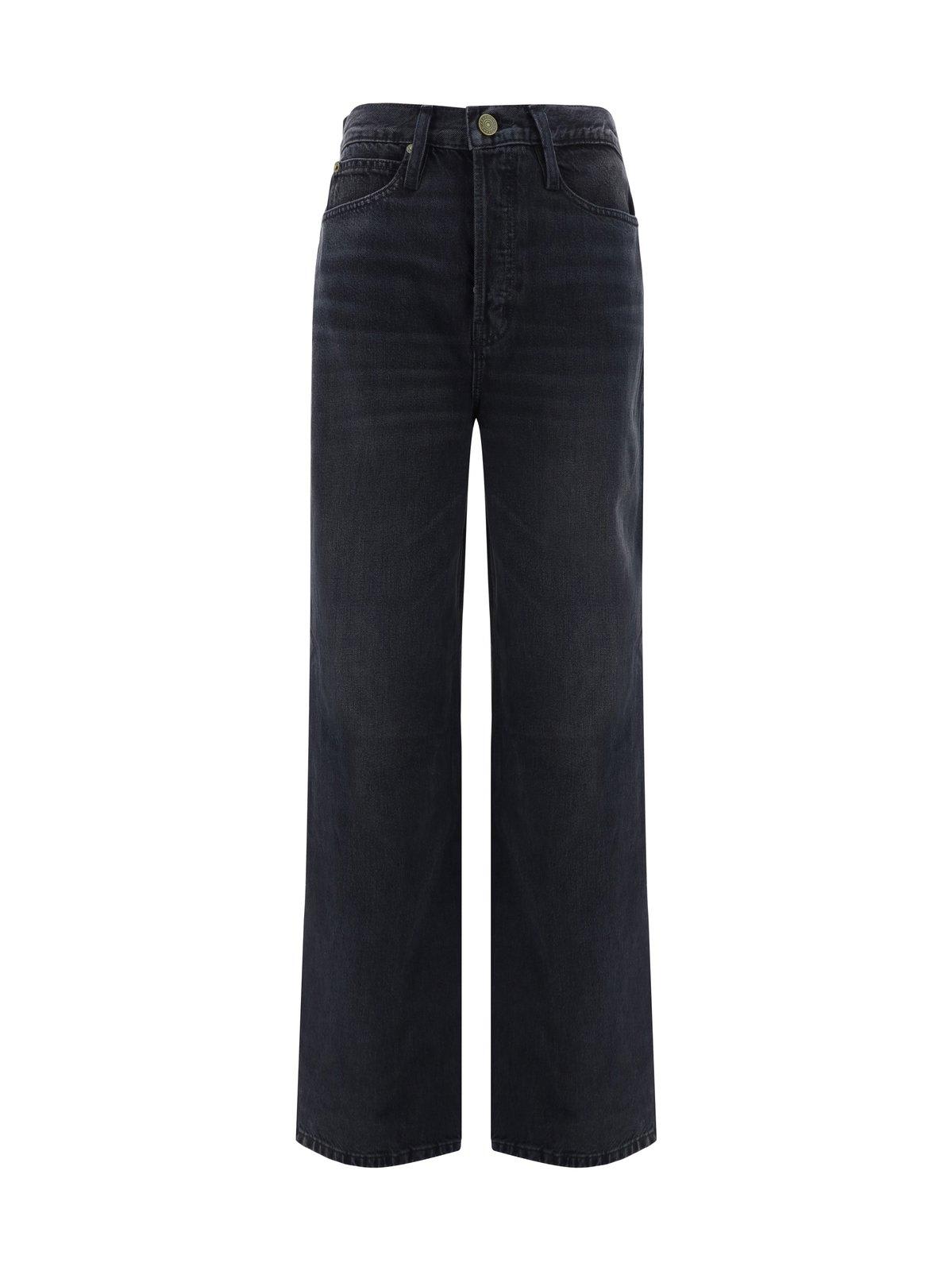 Shop Frame The 1978 High-waist Bootcut Jeans In Black