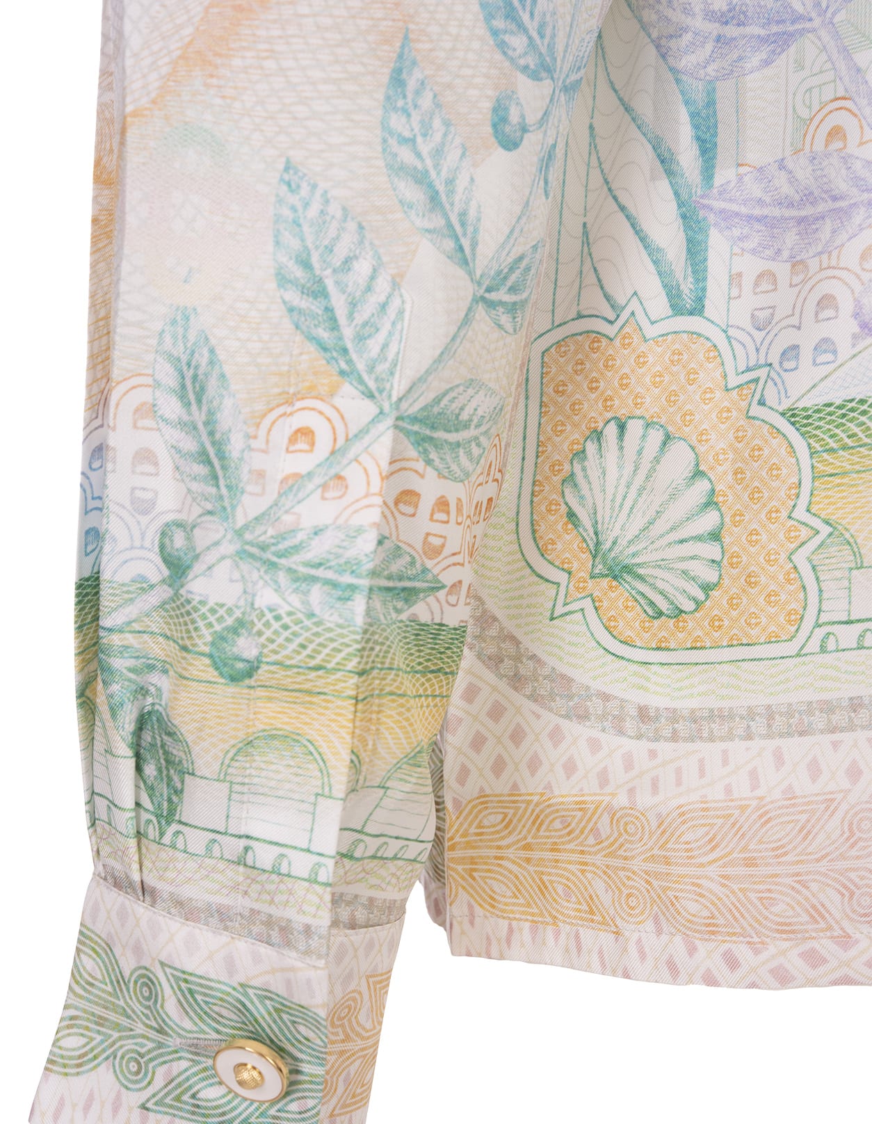 Shop Casablanca La Monnaie Silk Shirt In Multicolour