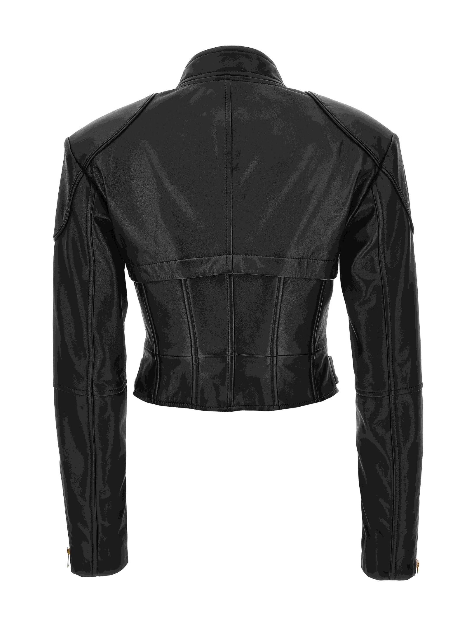 Shop Versace Jeans Couture Leather Jacket In Black