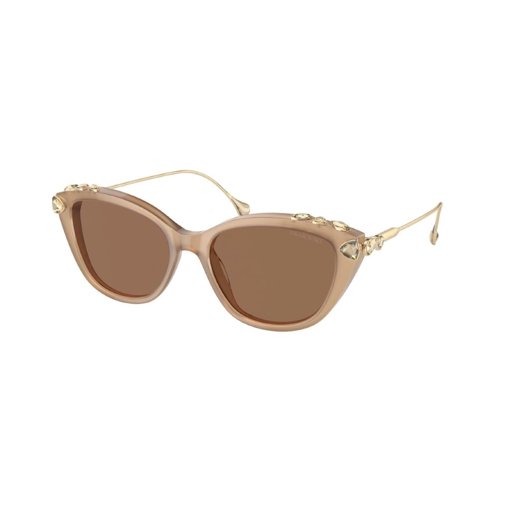Shop Swarovski Sk6010 2020k Sunglasses In Beige Astine Gold