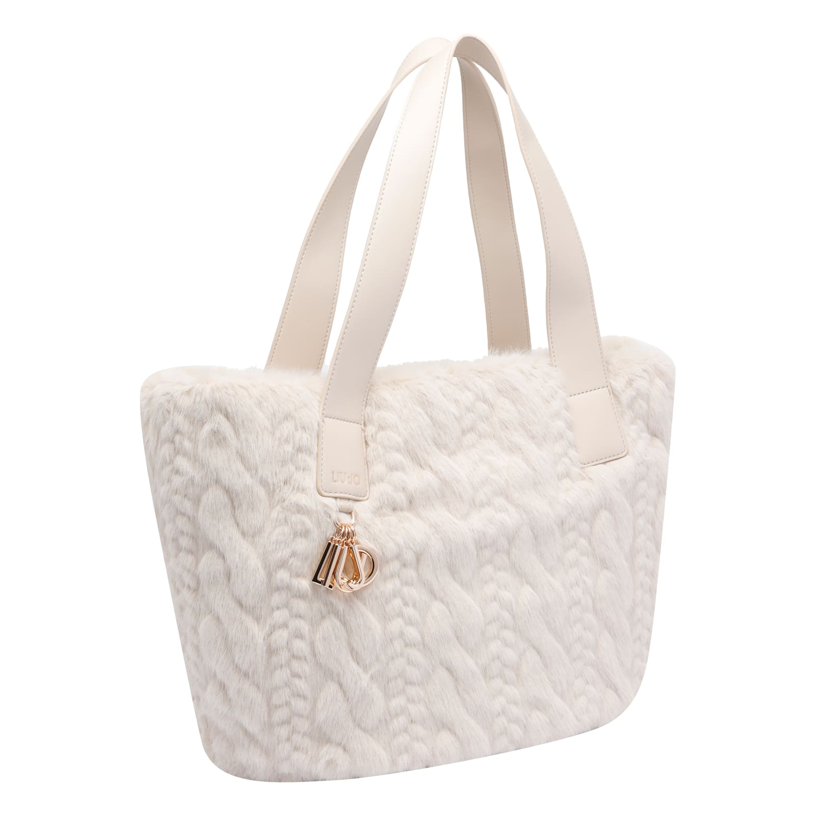 Liu •jo Soft Teddy Tote Bag With Dual Handles In White