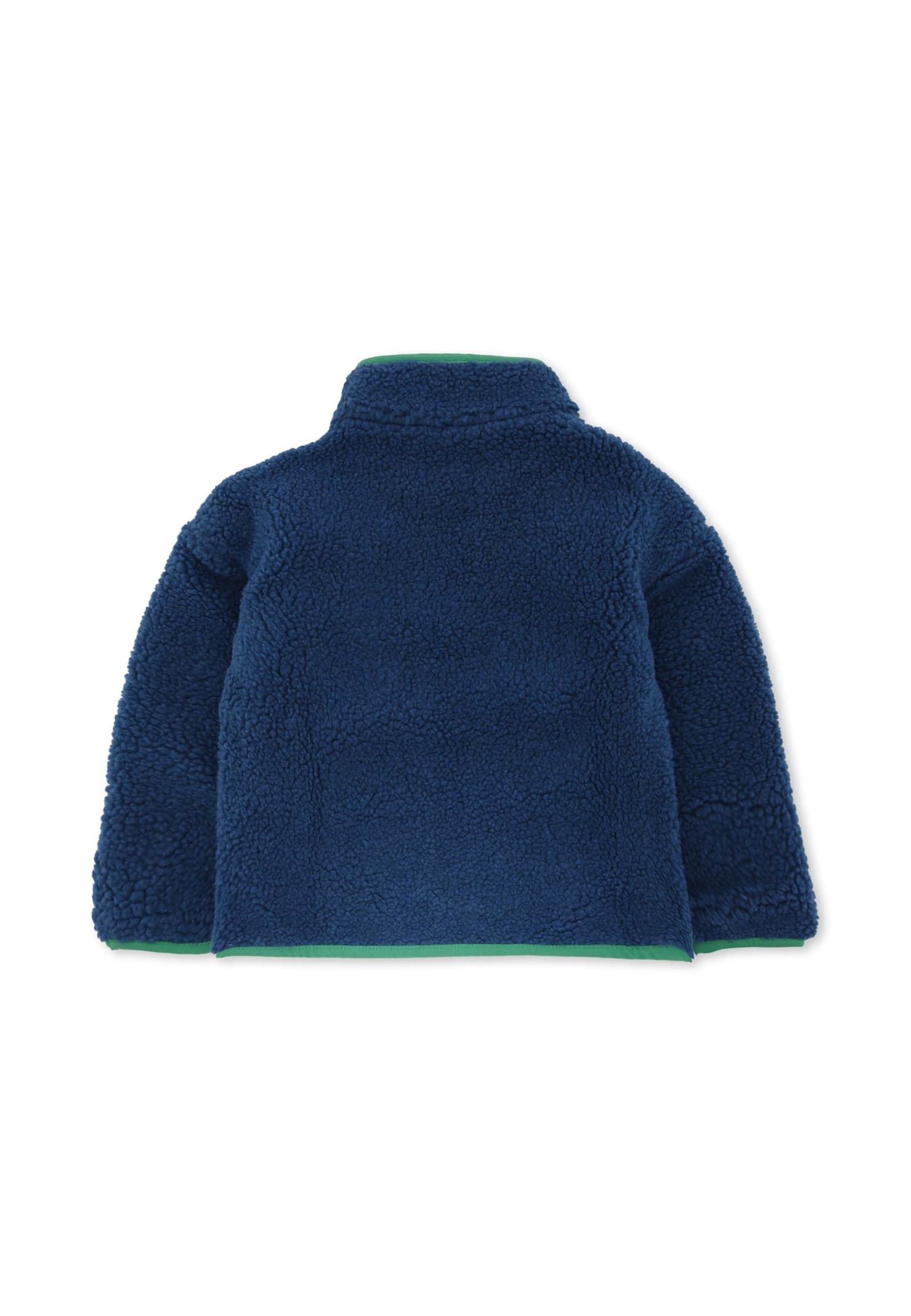 Stella Mccartney Blue Faux Fur Coat For Baby Boy With Embroidery In Blue