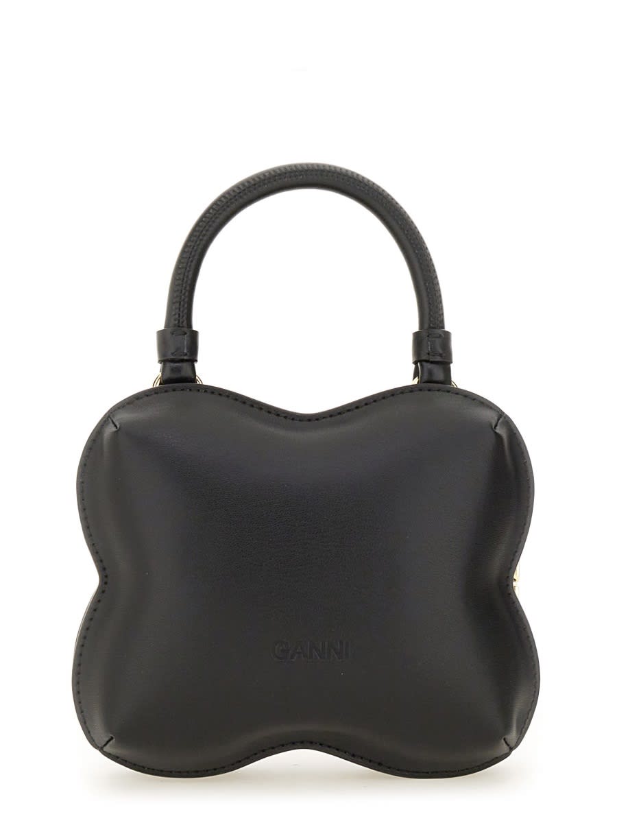 Shop Ganni Butterfly Bag In Black