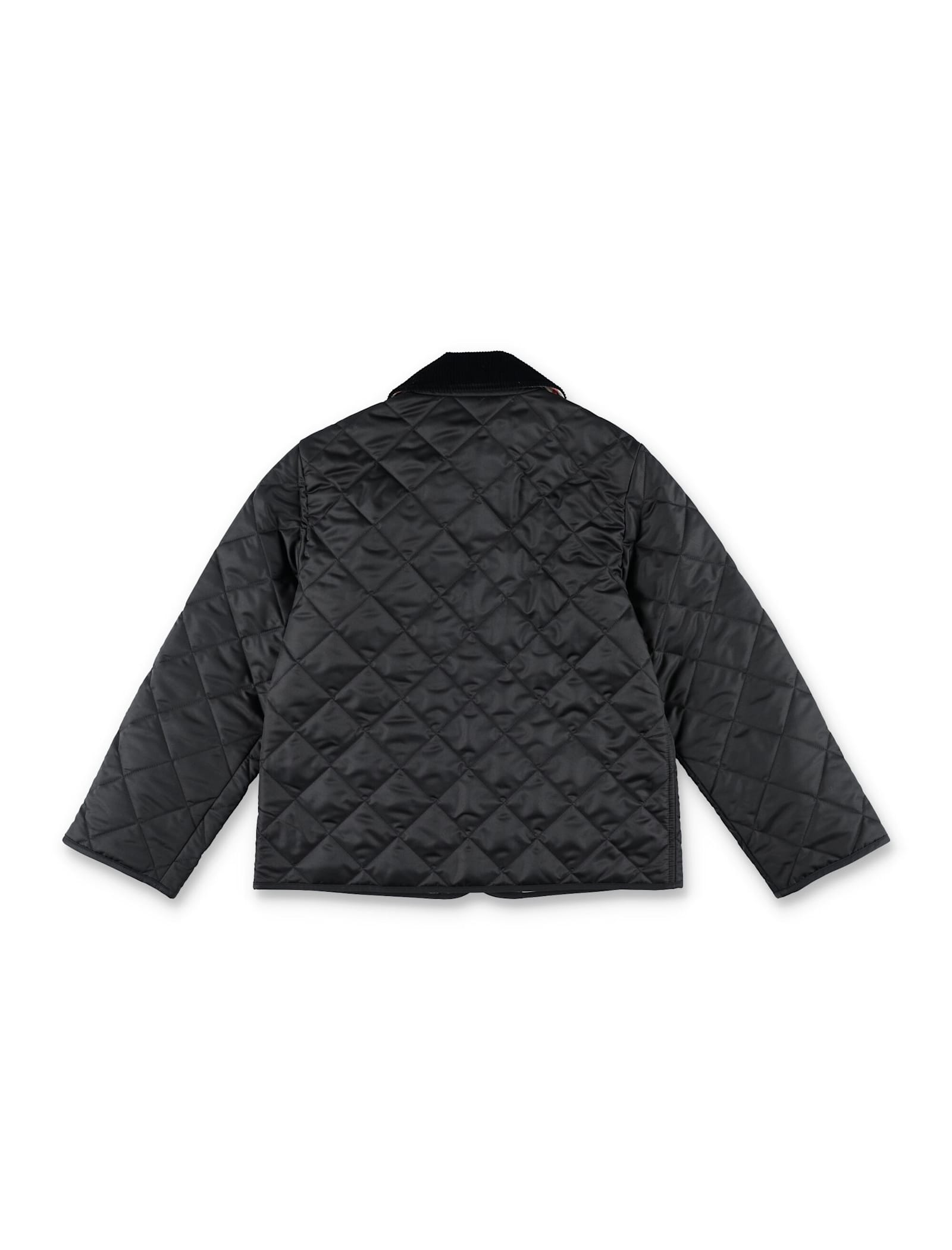 Burberry Boys Black Kids Indy Corduroy-collar Quilted 4-14 Years In Black