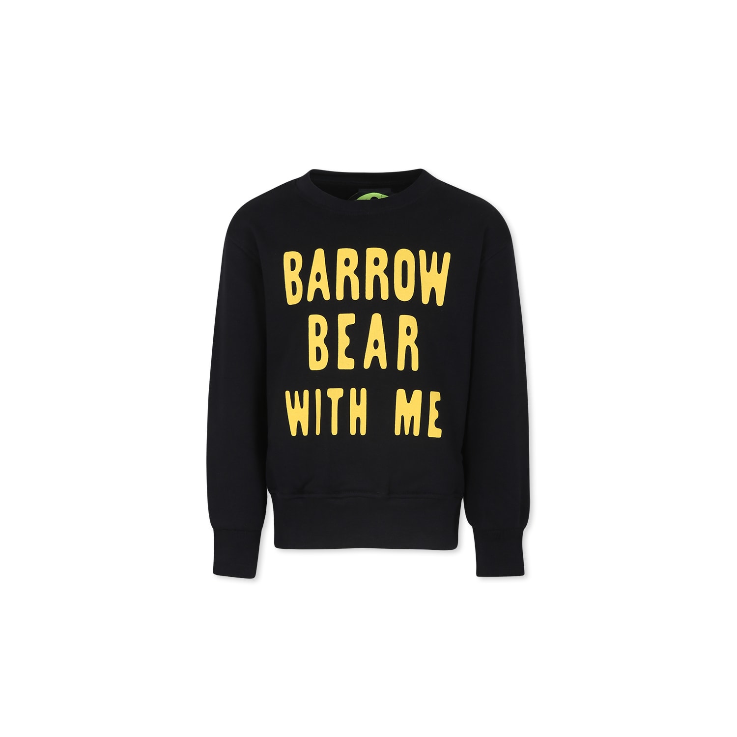 Barrow Black Sweatshirt For Kids With Logo And Bear In Black