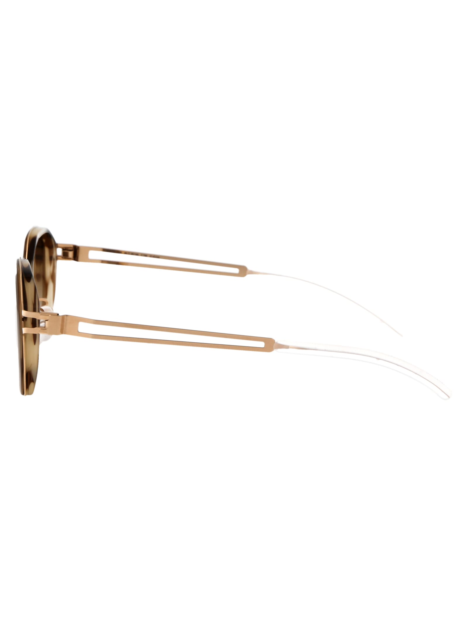 Shop Mykita Gia Sunglasses In 796 A80 Champagne Gold/galapagos Raw Brown Gradient