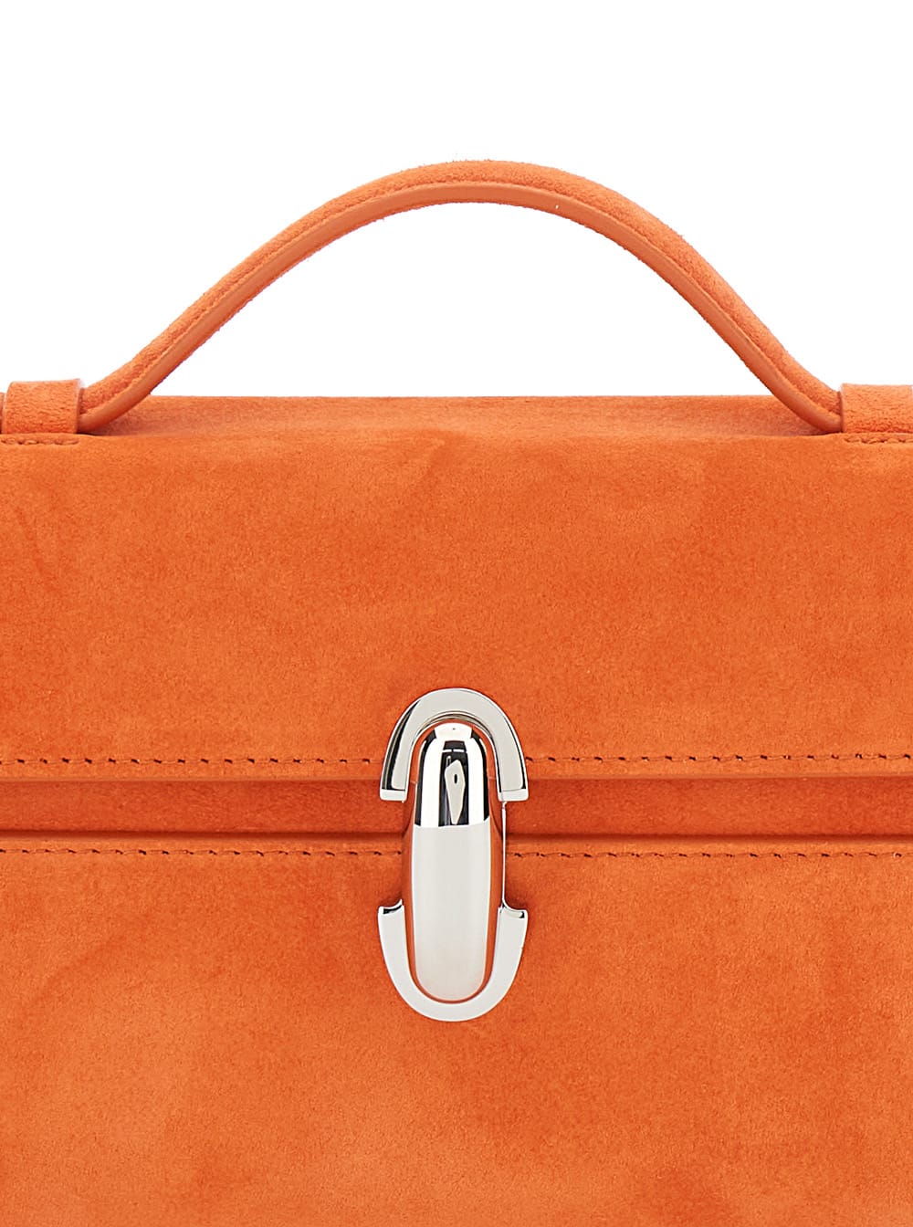 Savette Slim Symmetry Pochette In Suede In Red
