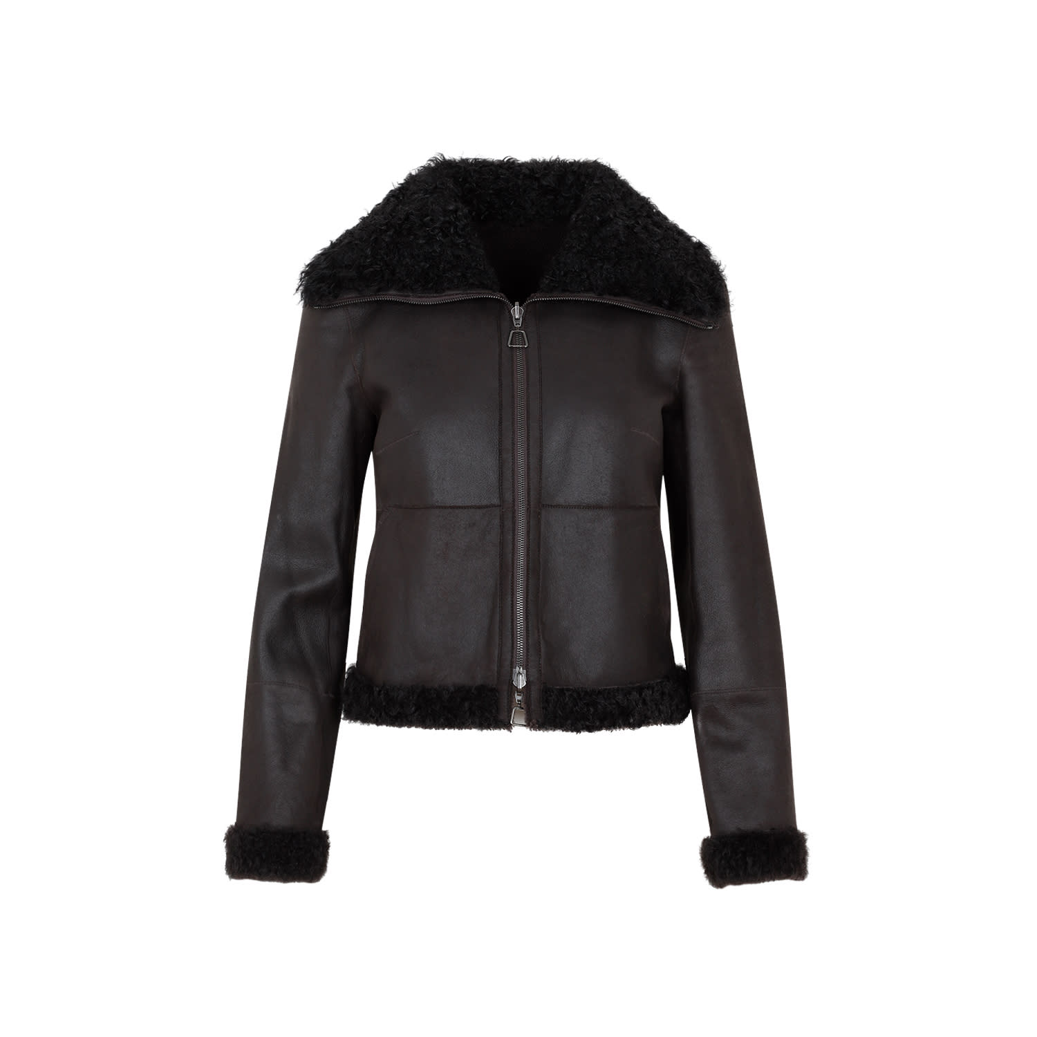 Shop Akris Lamb Leather Jacket In Mocca