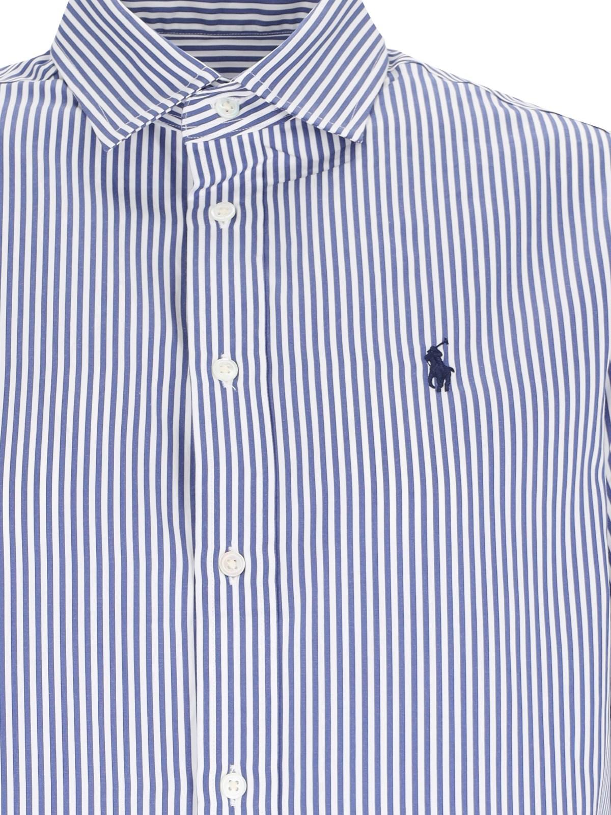 Shop Ralph Lauren Striped Shirt In Navy