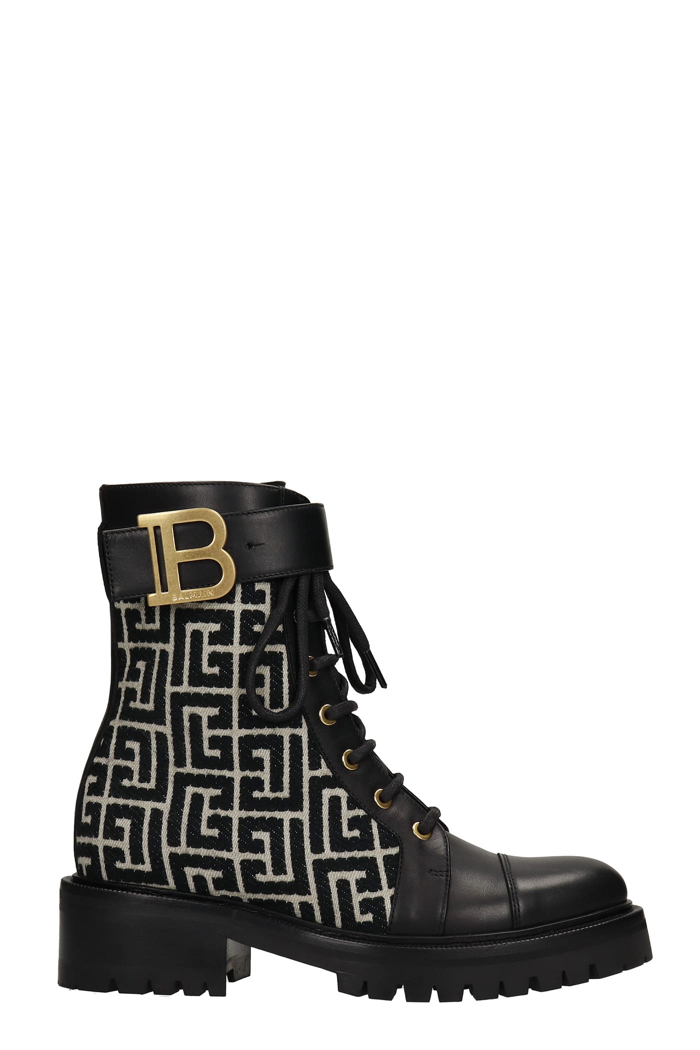 Balmain Ranger Boots Combat Boots In Black Leather