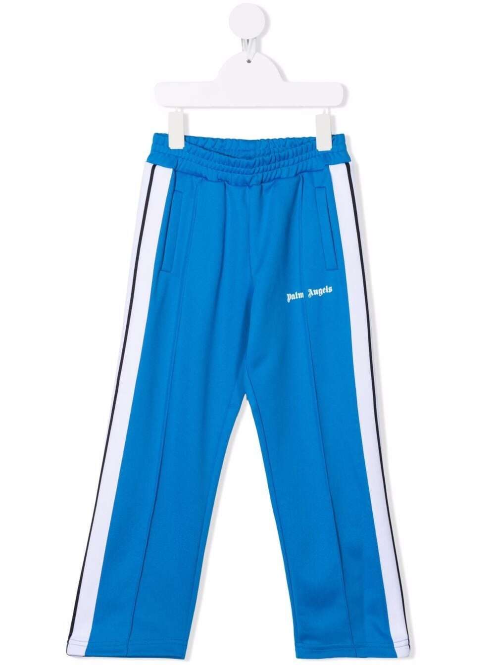 Palm Angels Light Blue Jersey Joggers With Logo Print