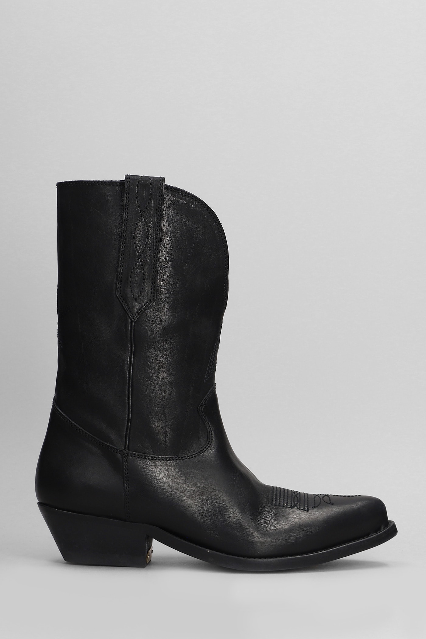 Shop Golden Goose Wish Star Texan Ankle Boots In Black Leather