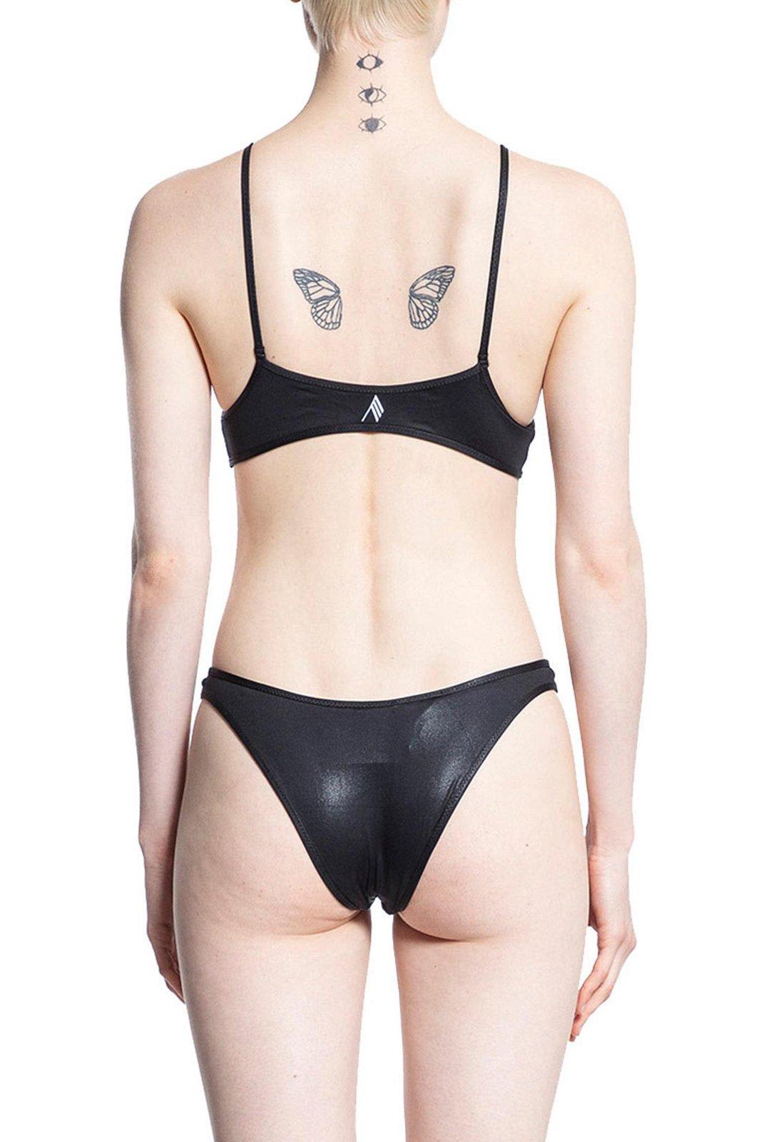 Shop Attico Logo Printed Bikini Set In Black
