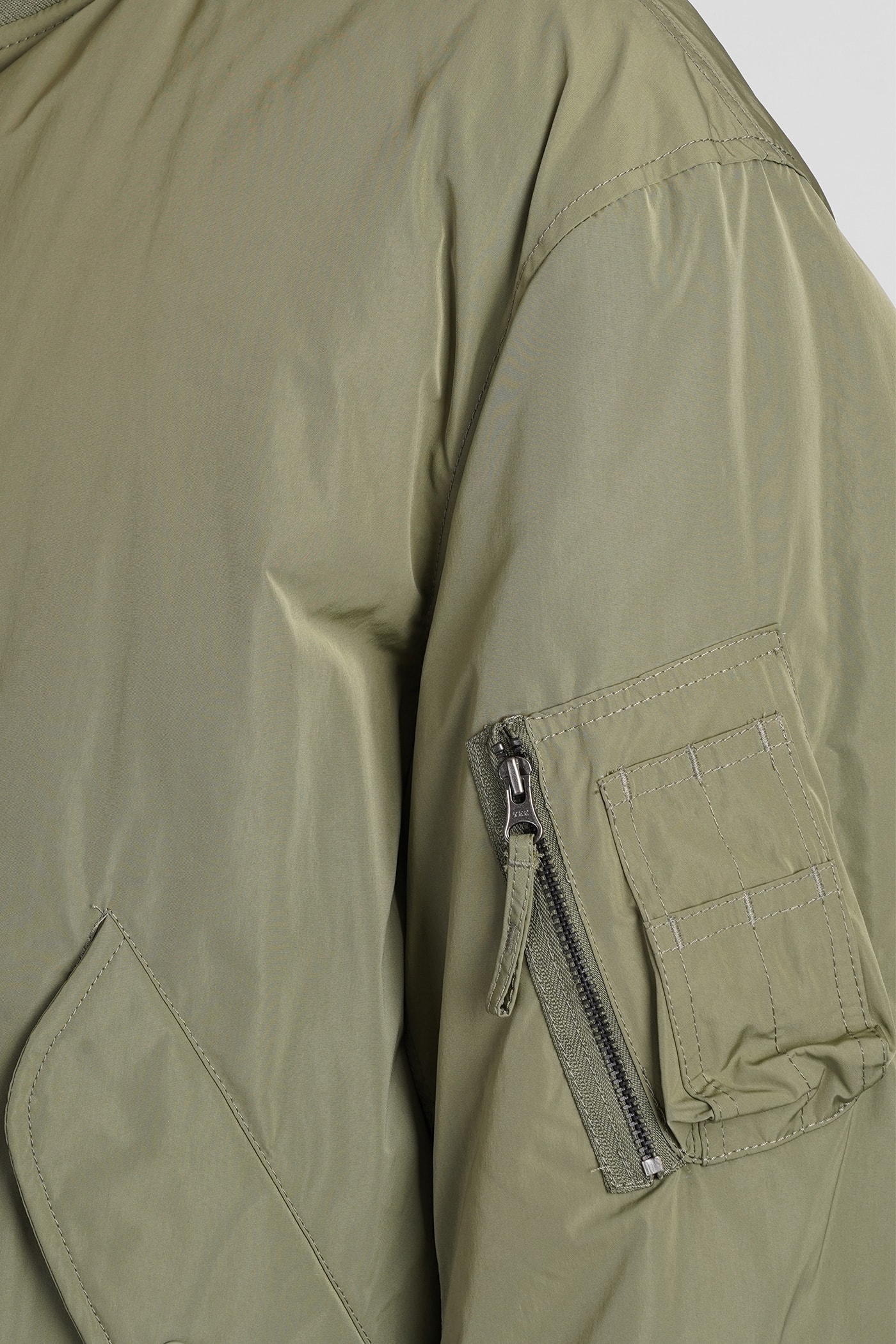 Shop Aspesi Gunner Ii Bomber In Green Polyester