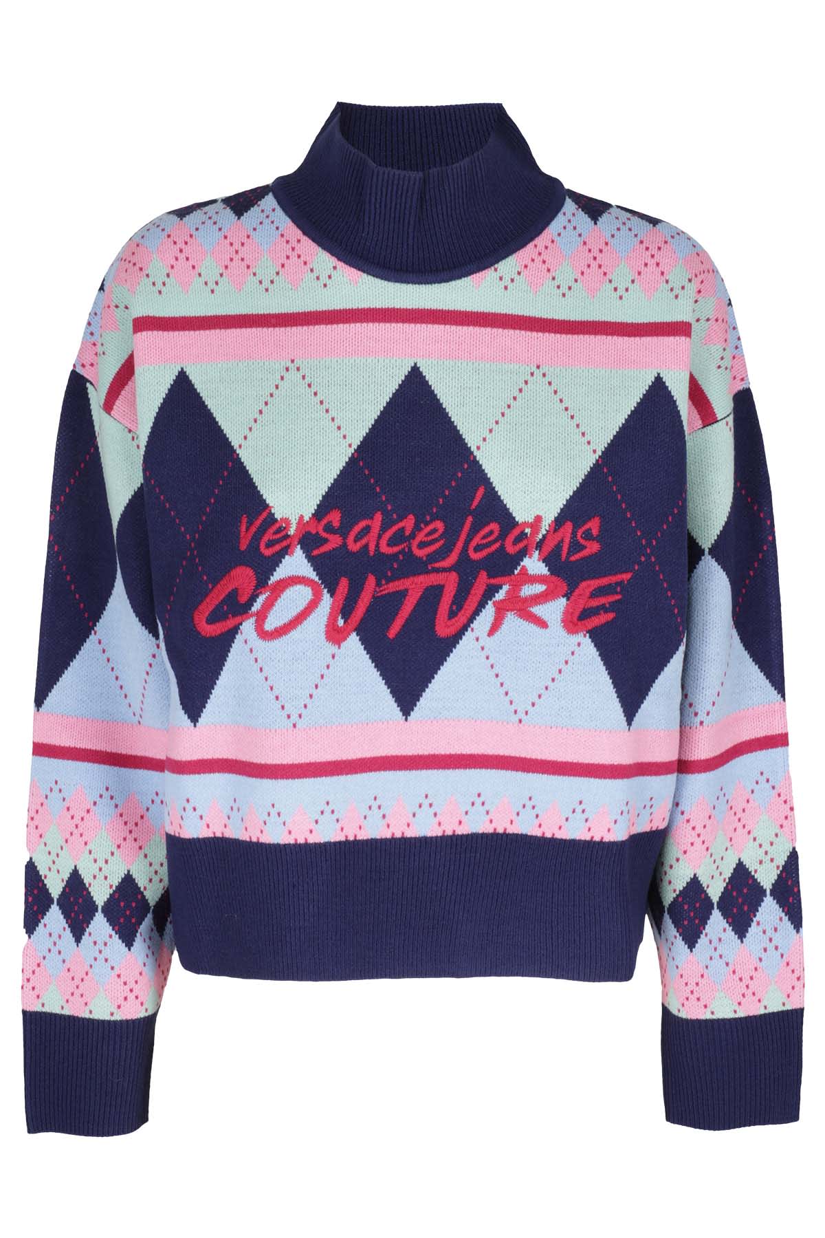 Versace Jeans Couture Argyle Mix Knitwear Mix Wool