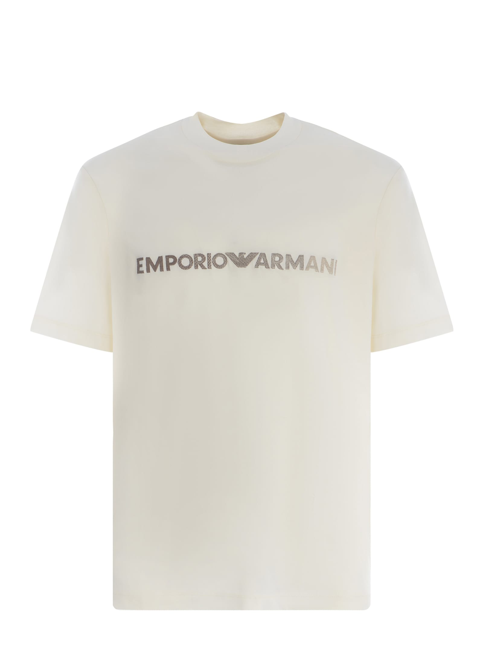 Shop Emporio Armani T-shirt  Made Of Cotton In Beige