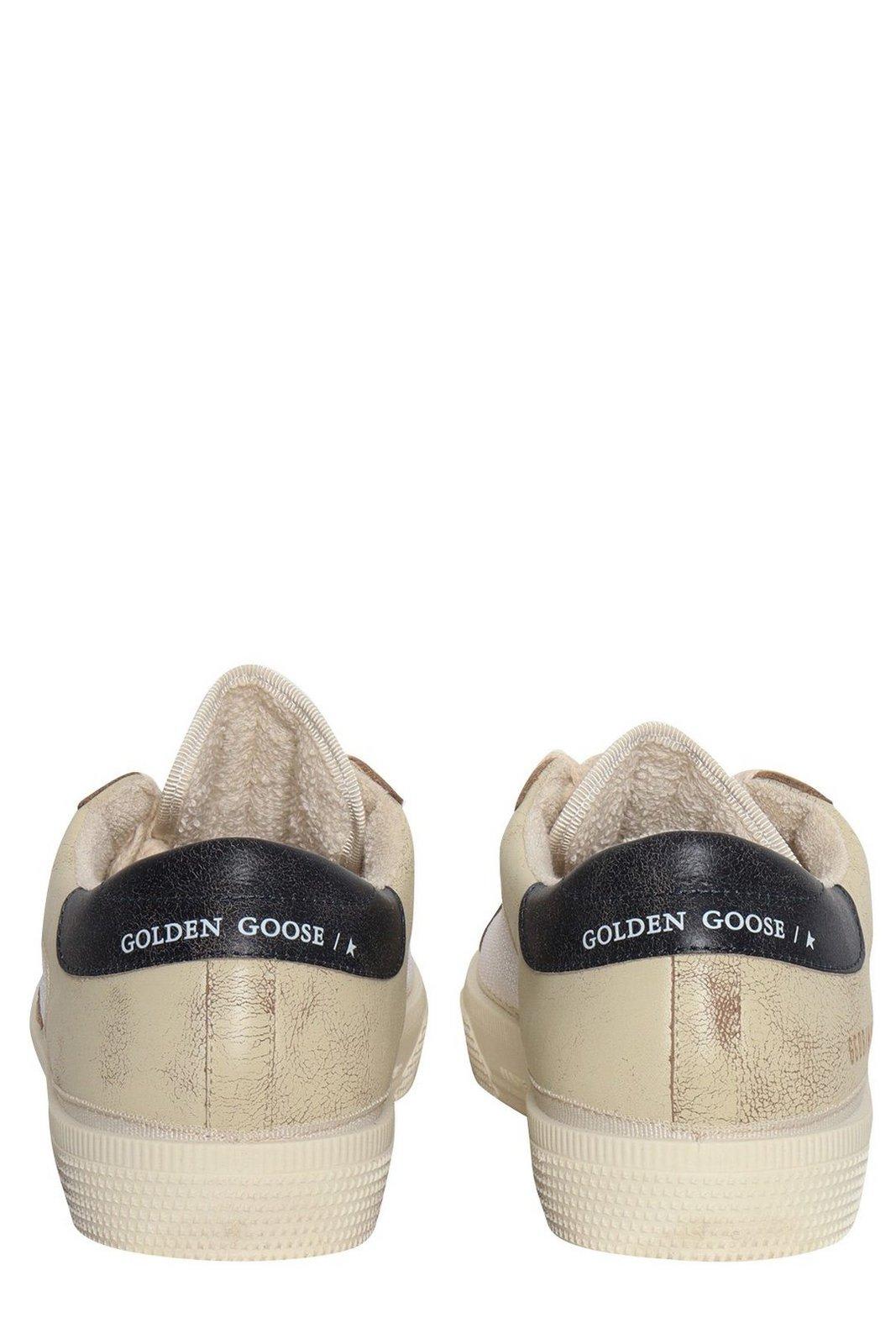 Shop Golden Goose Stardan Star Patch Distressed Sneakers
